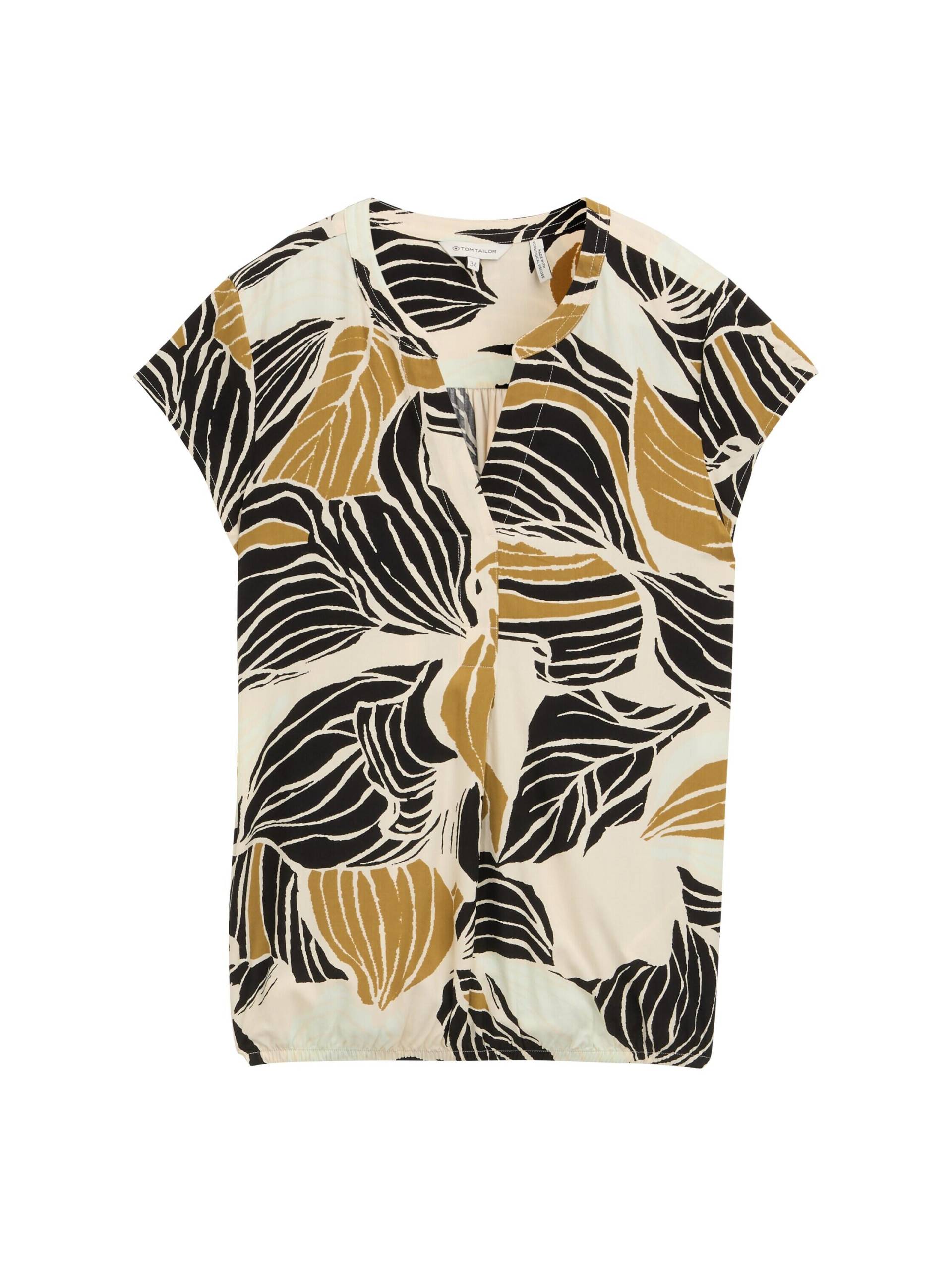 Tom Tailor - Bluse mit Muster neutral cut leaves design - Gr. - 40 von Tom Tailor