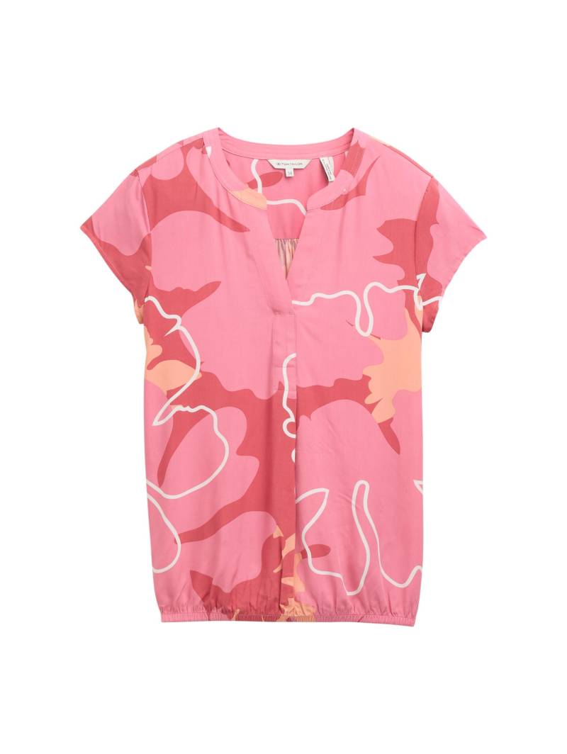 Tom Tailor - Bluse mit Muster pink big floral shapes design - Gr. - 38 von Tom Tailor