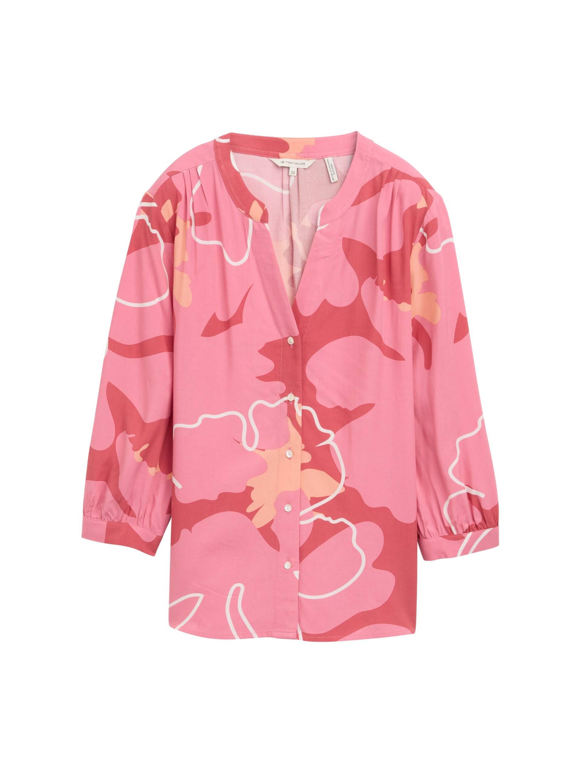 Tom Tailor - Bluse mit Muster pink big floral shapes design - Gr. - 42 von Tom Tailor