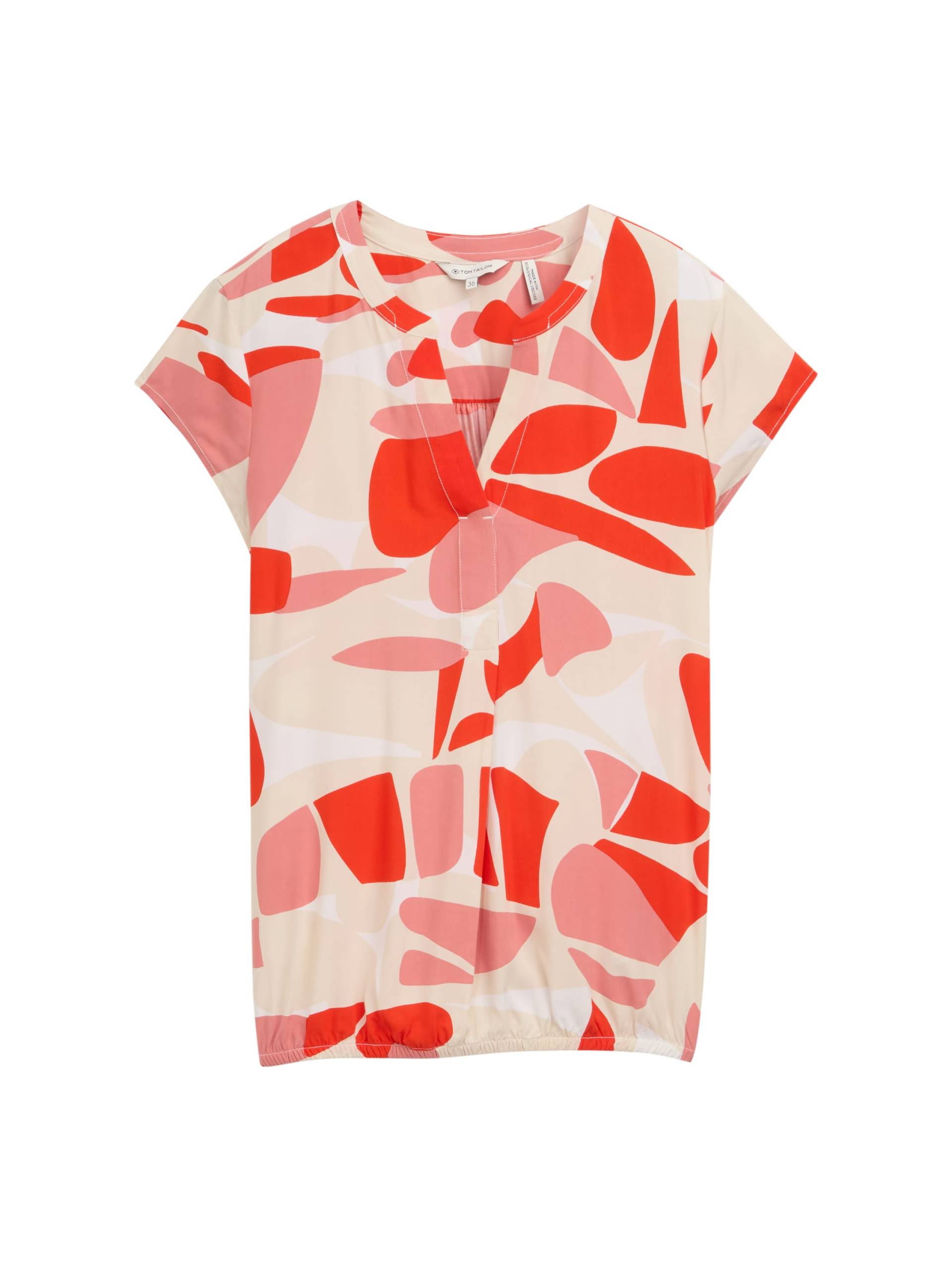 Tom Tailor - Bluse mit Muster red dots and shapes design - Gr. - 44 von Tom Tailor