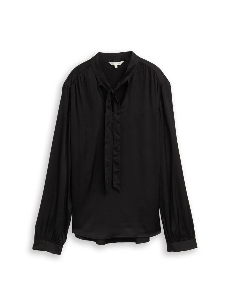Tom Tailor - Bluse mit Schleifen-Kragen deep black - Gr. - 38 von Tom Tailor