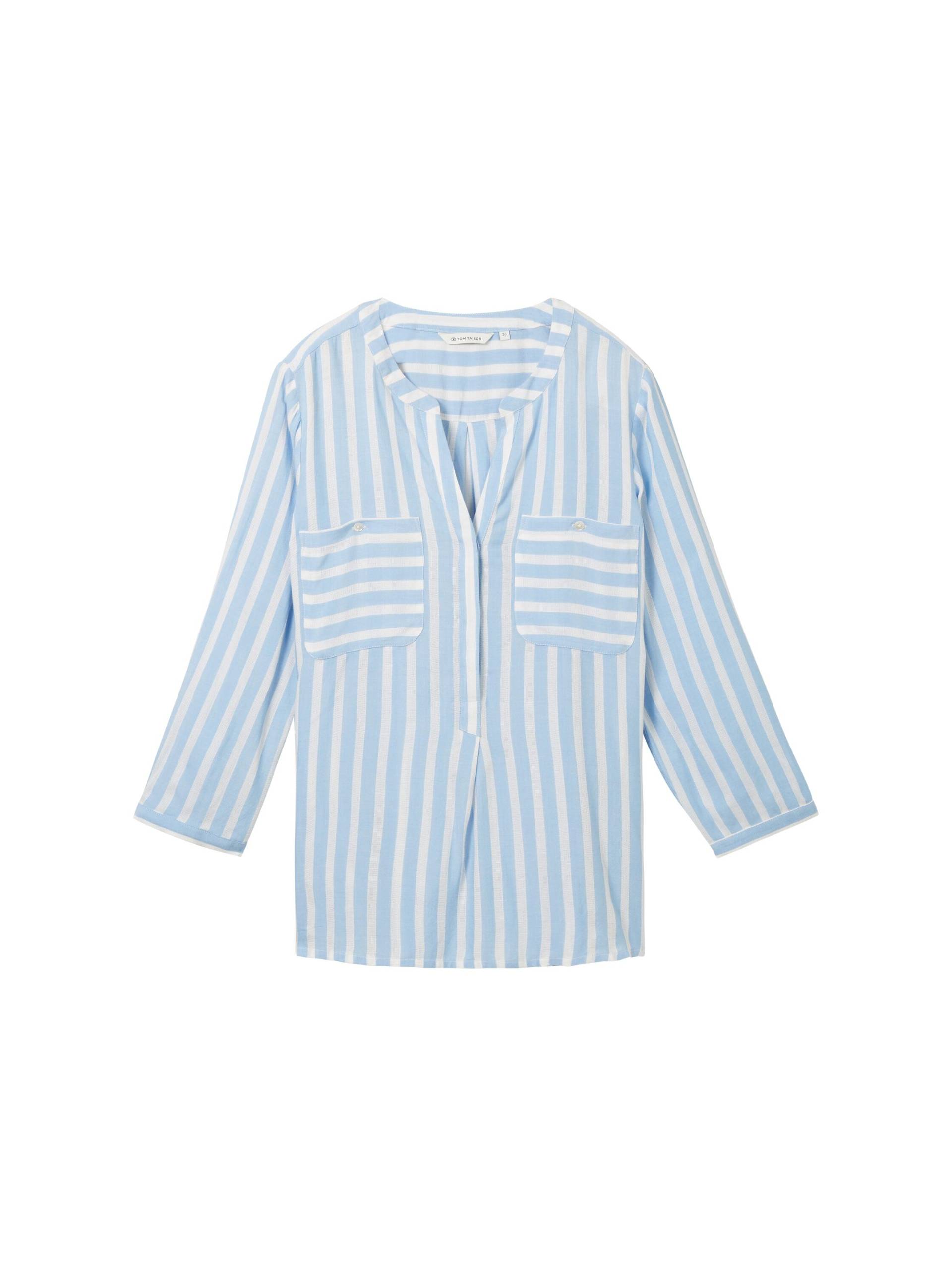 Tom Tailor - Bluse mit Streifenmuster offwhite blue vertical stripe - Gr. - 38 von Tom Tailor
