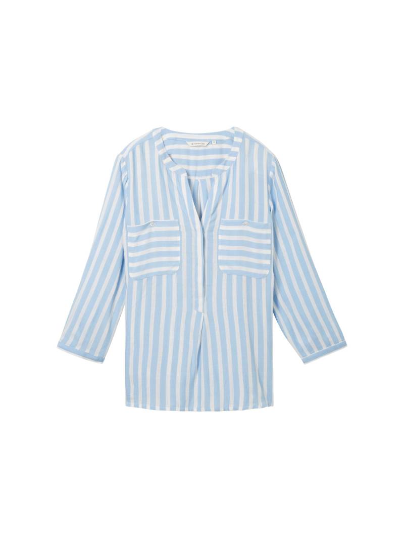 Tom Tailor - Bluse mit Streifenmuster offwhite blue vertical stripe - Gr. - 40 von Tom Tailor