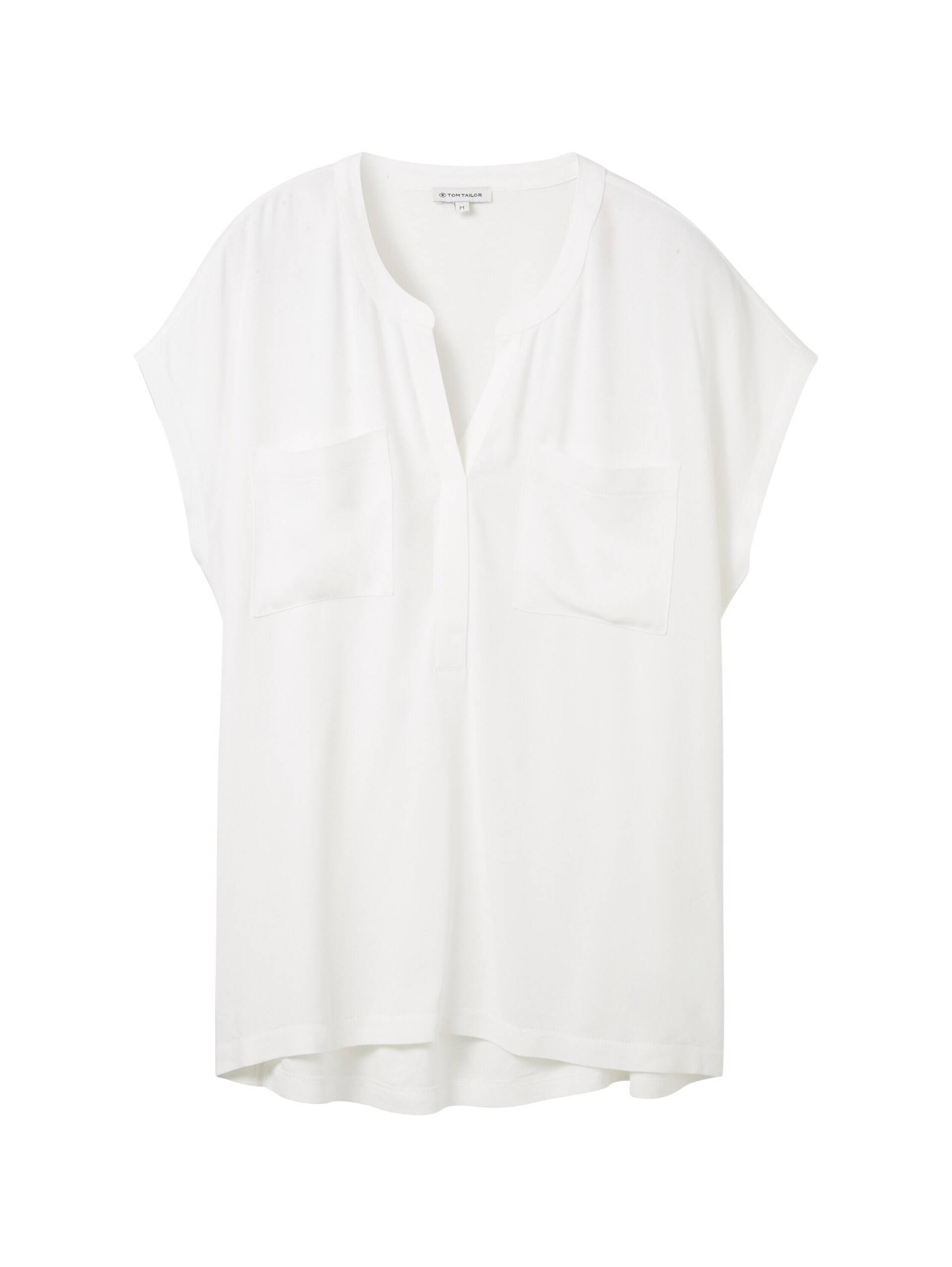 Tom Tailor - Bluse mit Taschen whisper white - Gr. - L von Tom Tailor