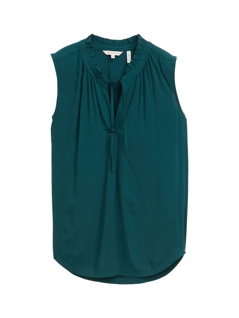 Tom Tailor - Bluse zum Binden dark teal green - Gr. - 36 von Tom Tailor