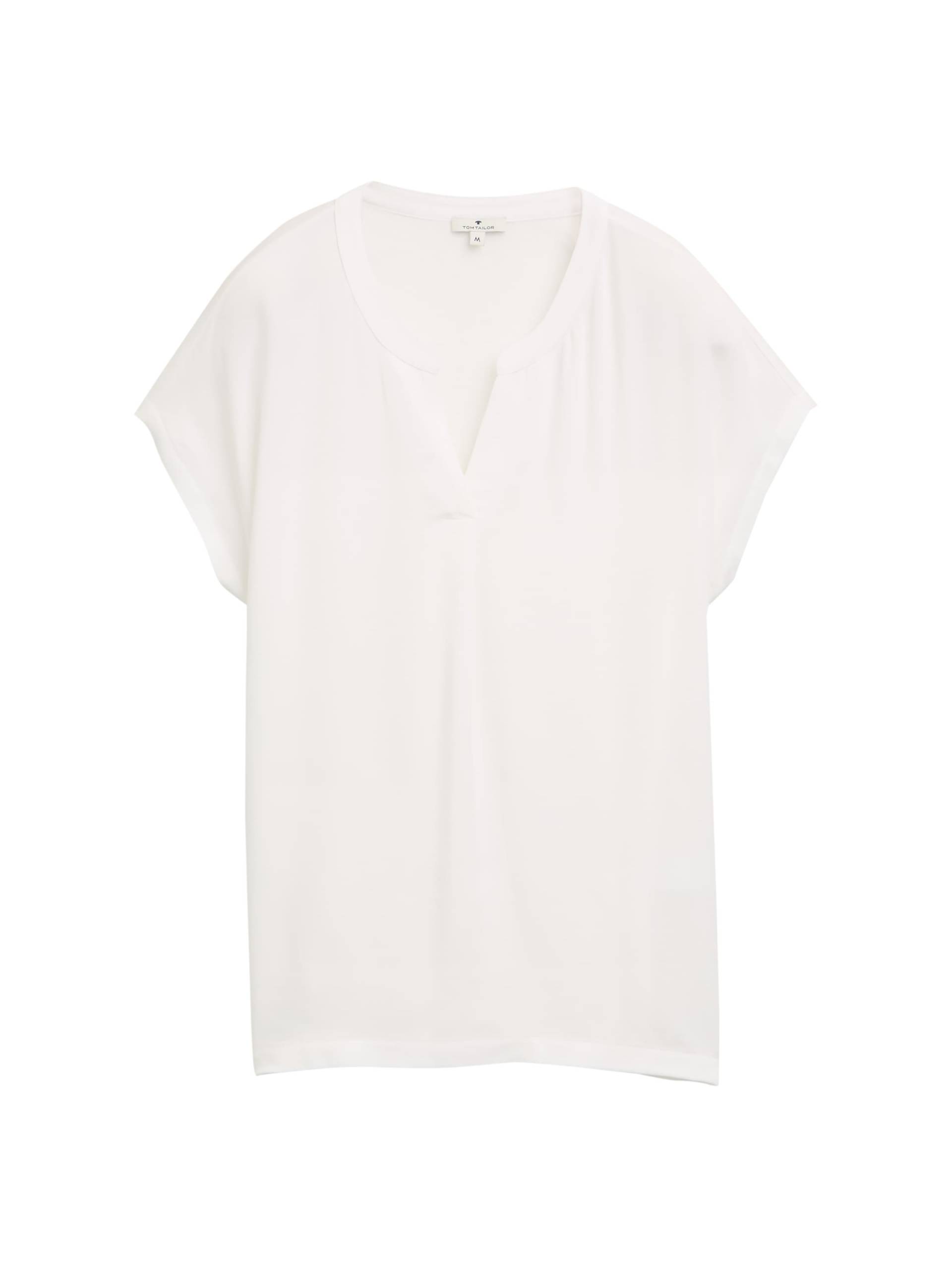 Tom Tailor - Blusenshirt im Material-Mix whisper white - Gr. - M von Tom Tailor