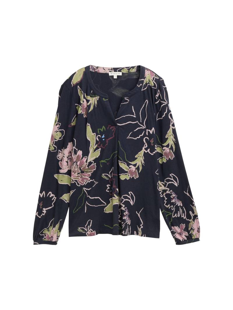 Tom Tailor - Blusenshirt mit Bügelfalte big flower design - Gr. - XXXL von Tom Tailor
