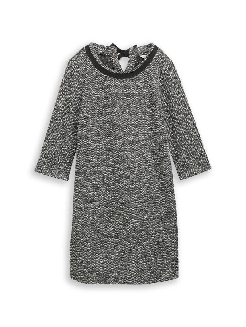 Tom Tailor - Bouclé Kleid mit Schleifen-Detail salt pepper boucle structure - Gr. - 36 von Tom Tailor