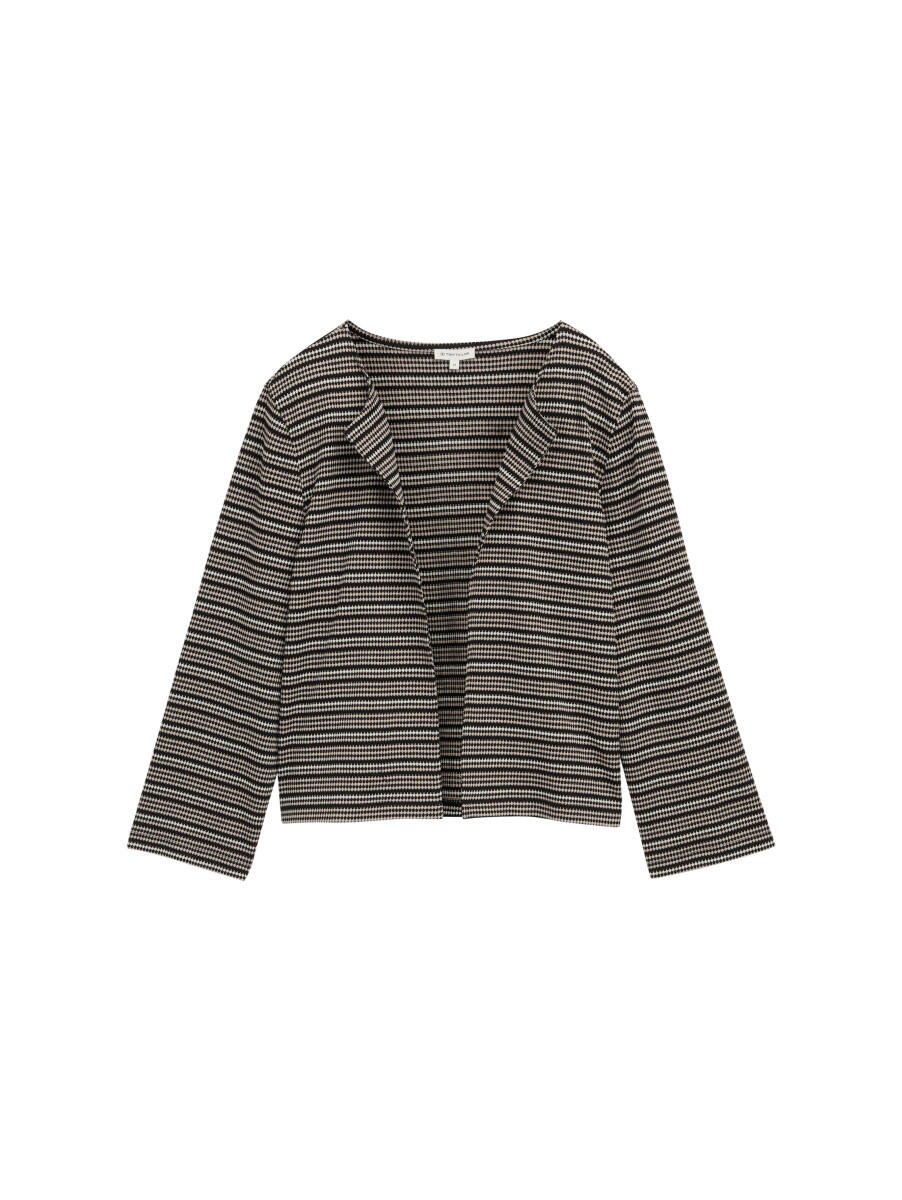 Tom Tailor - Boxy Fit Jacquard Cardigan schwarz - Gr. - L von Tom Tailor