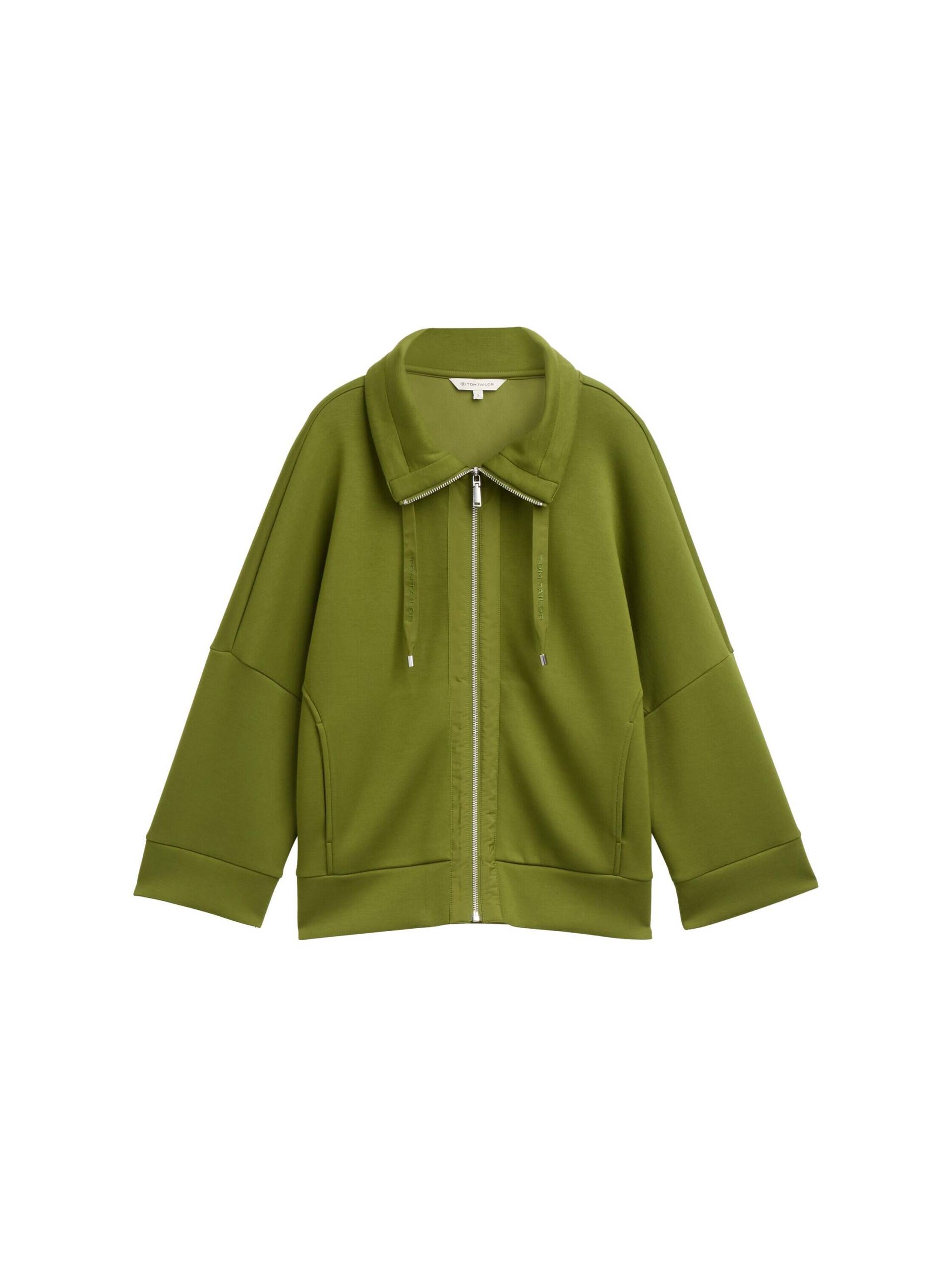 Tom Tailor - Boxy Fit Scuba Sweatjacke deep ivy green - Gr. - M von Tom Tailor