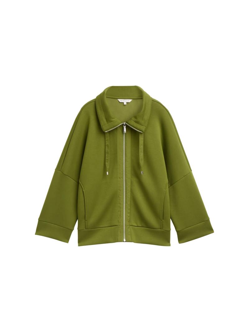 Tom Tailor - Boxy Fit Scuba Sweatjacke deep ivy green - Gr. - M von Tom Tailor