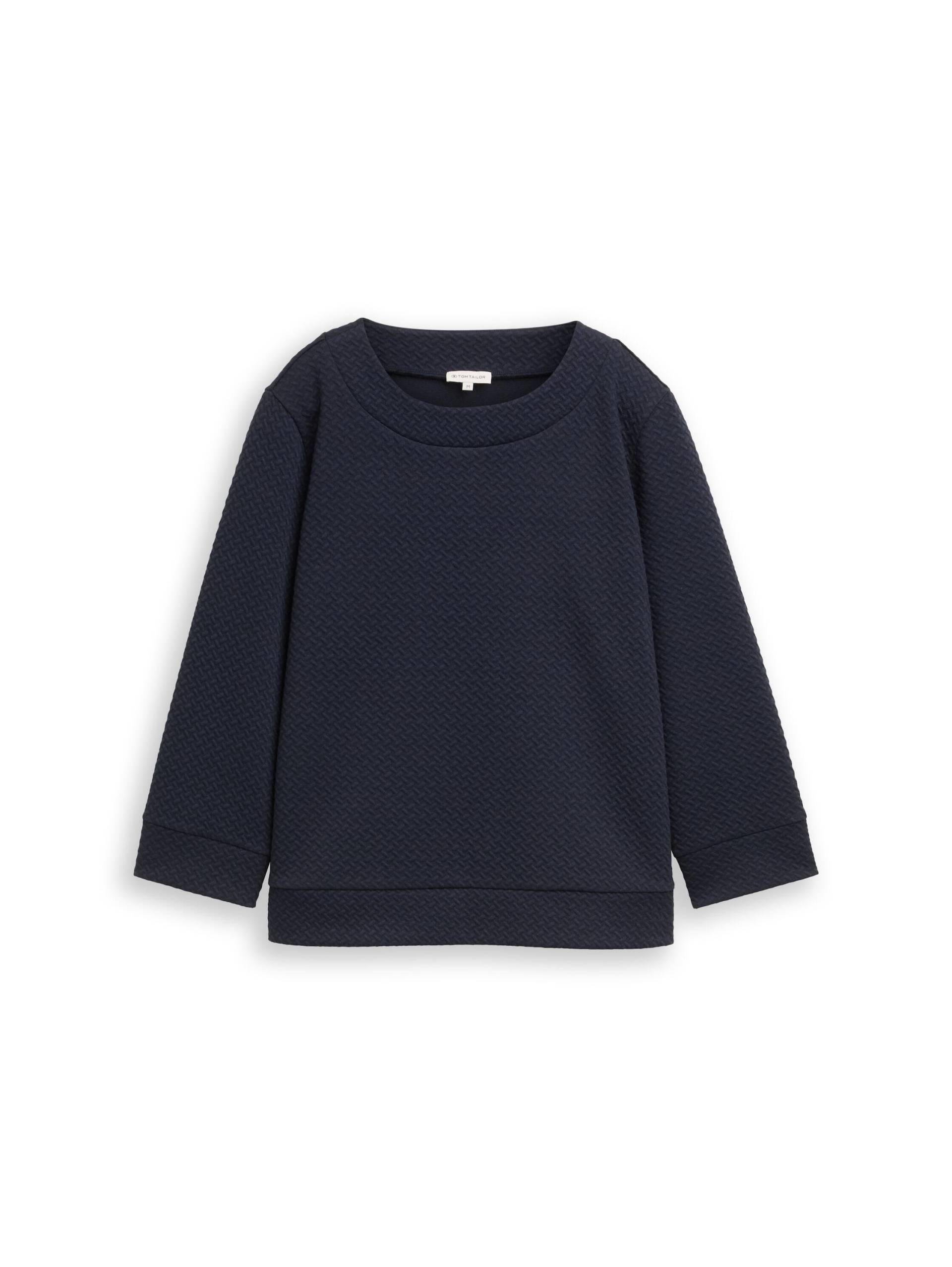 Tom Tailor - Boxy Fit Sweatshirt mit 7/8-Arm sky captain blue - Gr. - XXL von Tom Tailor