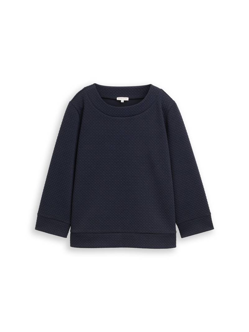 Tom Tailor - Boxy Fit Sweatshirt mit 7/8-Arm sky captain blue - Gr. - XXXL von Tom Tailor