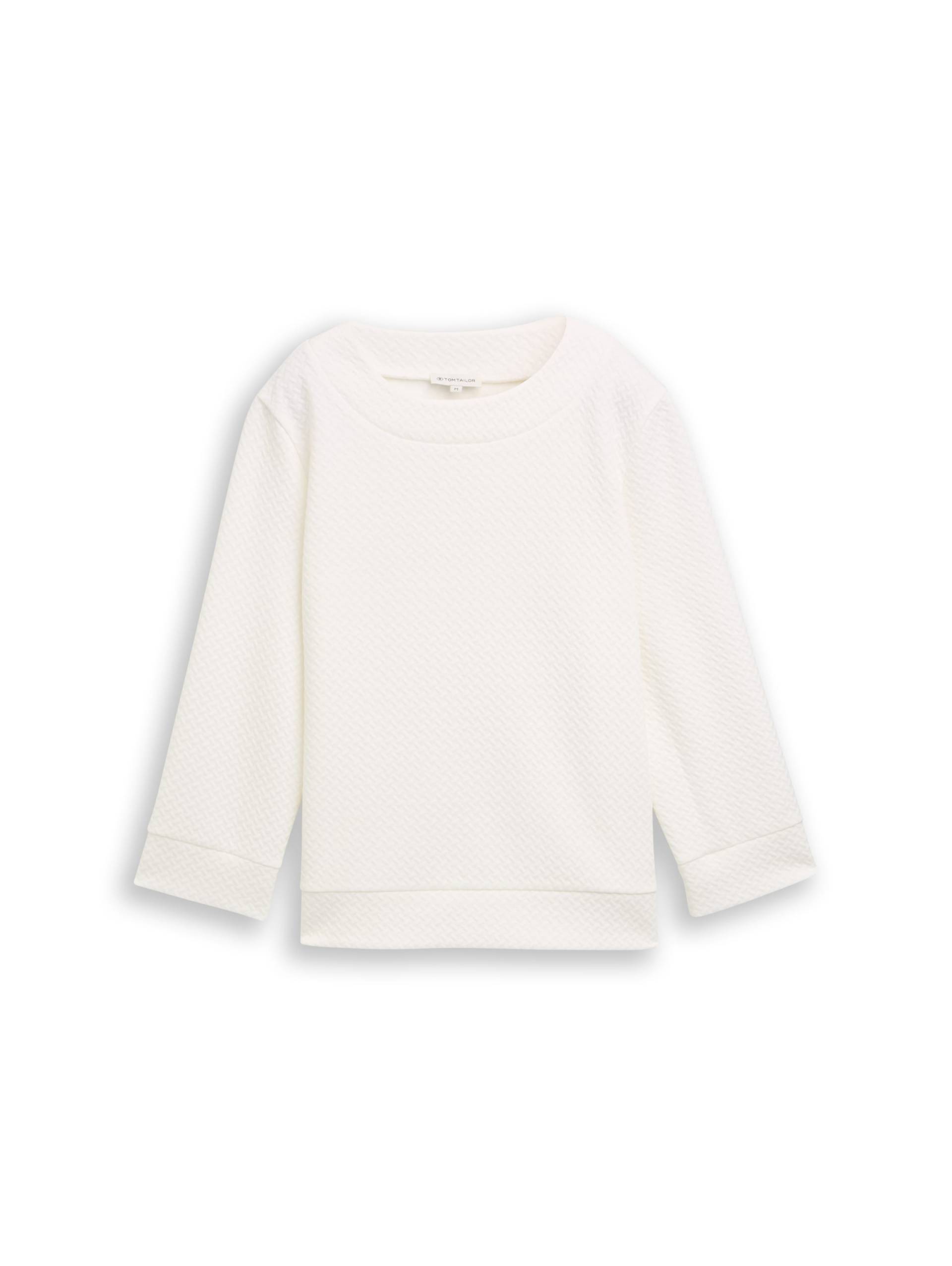 Tom Tailor - Boxy Fit Sweatshirt mit 7/8-Arm whisper white - Gr. - M von Tom Tailor