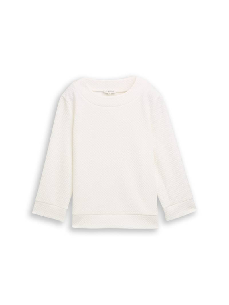Tom Tailor - Boxy Fit Sweatshirt mit 7/8-Arm whisper white - Gr. - M von Tom Tailor