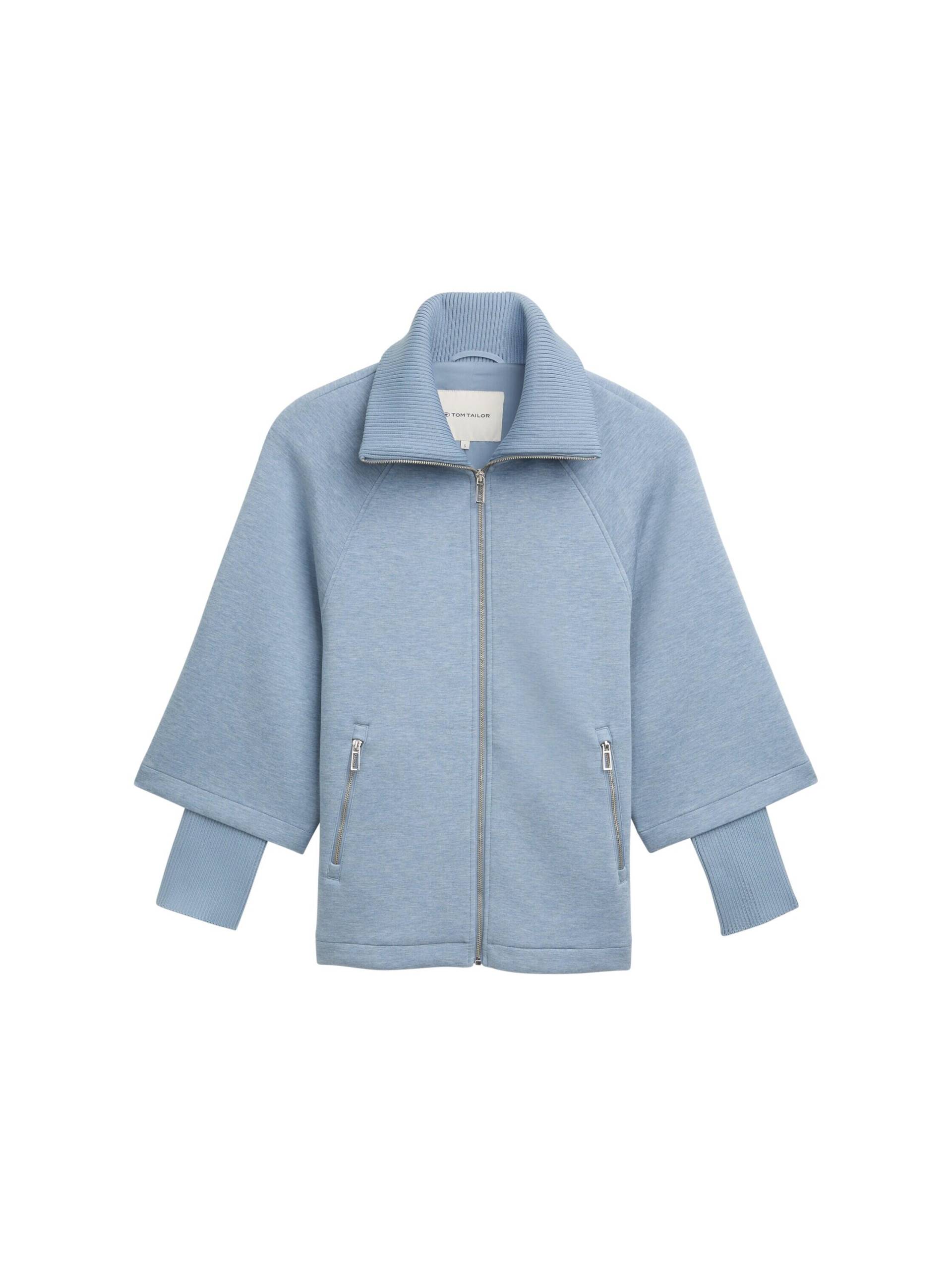 Tom Tailor - Cape Jacke in Melange Optik light blue indigo melange - Gr. - S von Tom Tailor