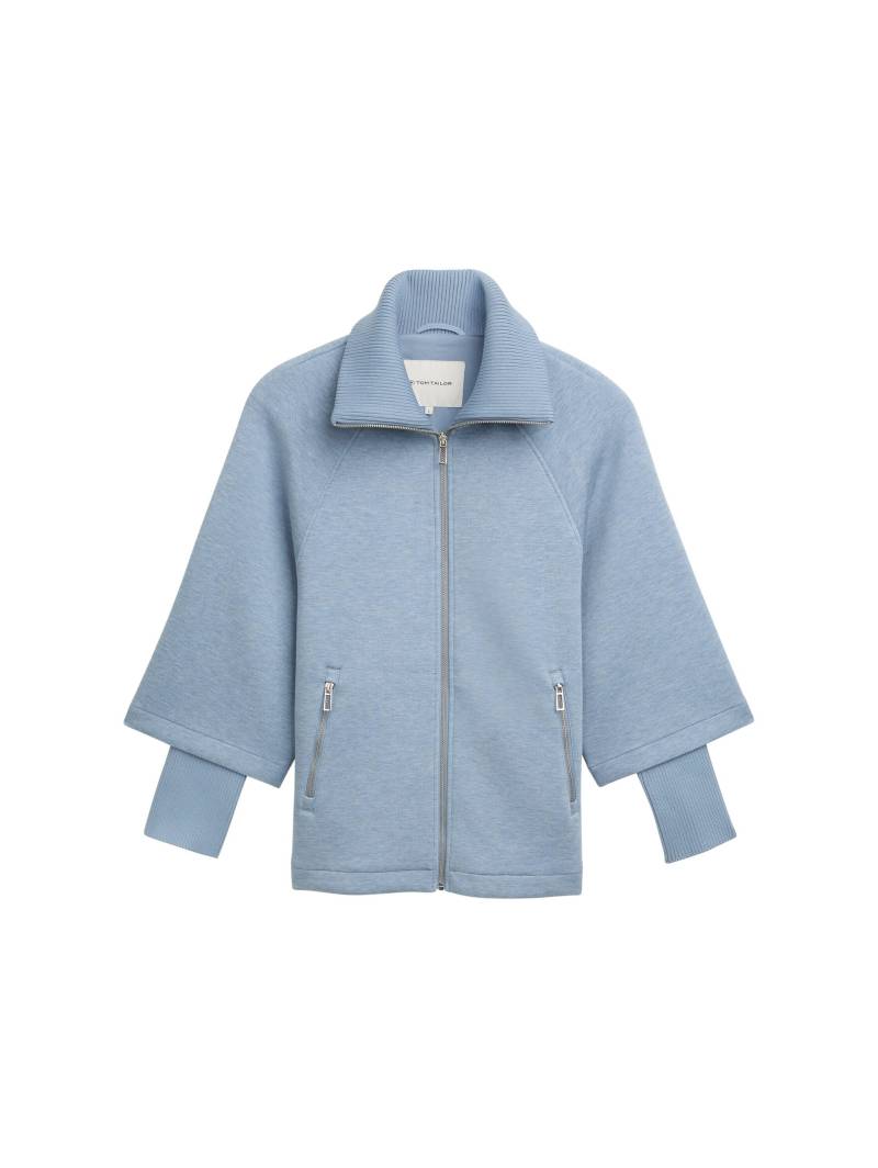 Tom Tailor - Cape Jacke in Melange Optik light blue indigo melange - Gr. - S von Tom Tailor
