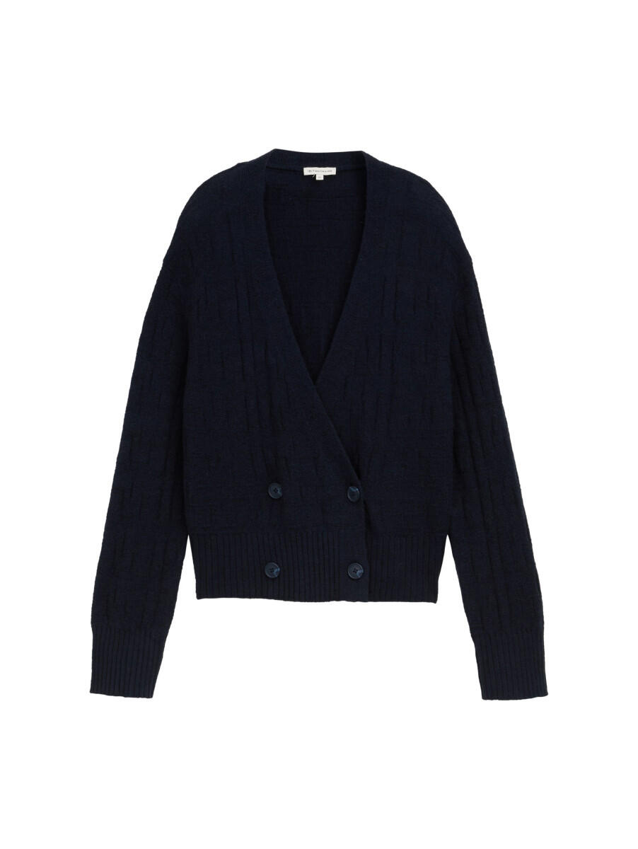 Tom Tailor - Cardigan in Wickel-Optik blau - Gr. - XL von Tom Tailor