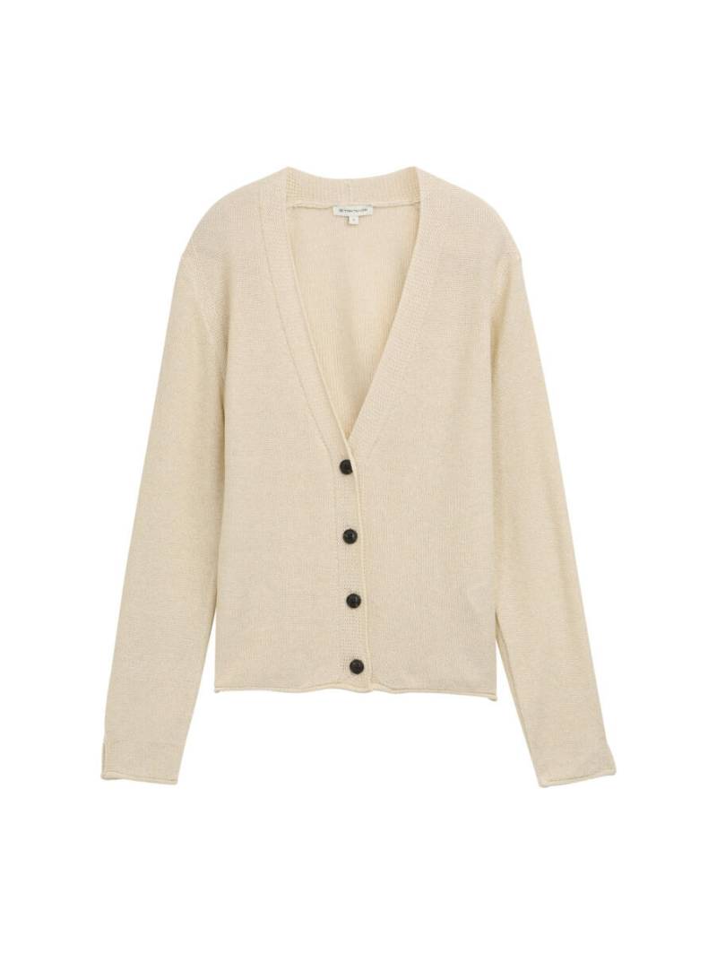 Tom Tailor - Cardigan mit Knopfleiste beige - Gr. - S von Tom Tailor
