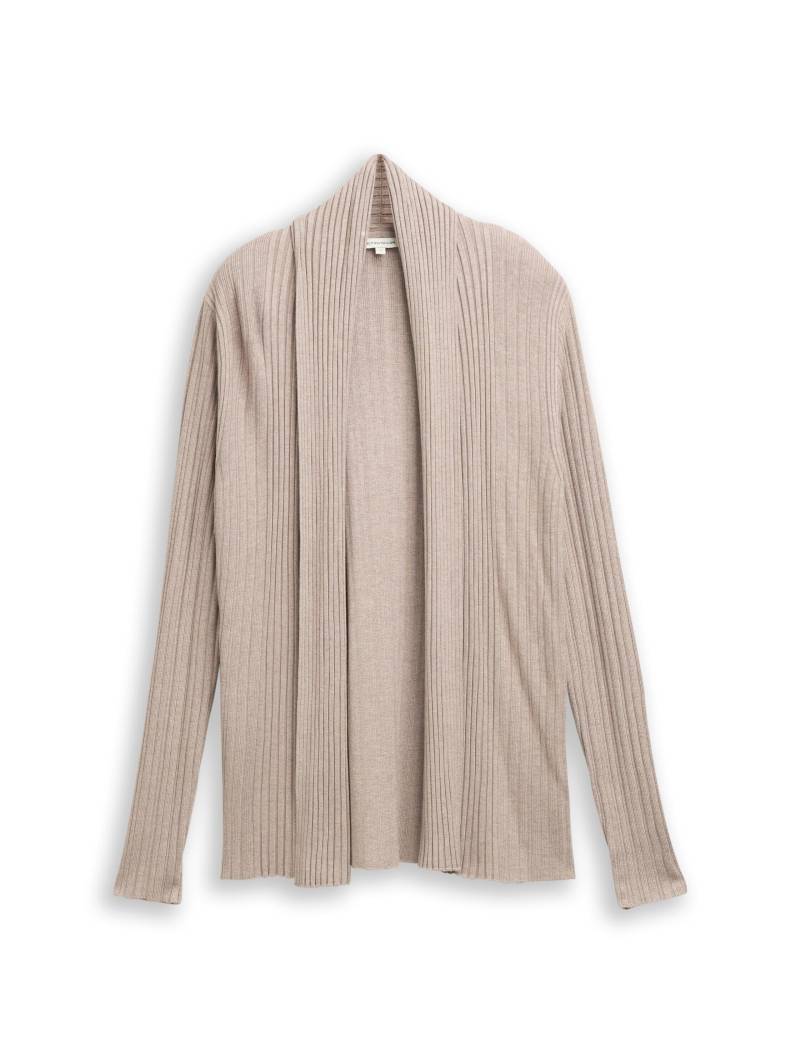 Tom Tailor - Cardigan mit Schalkragen soft taupe melange - Gr. - XL von Tom Tailor