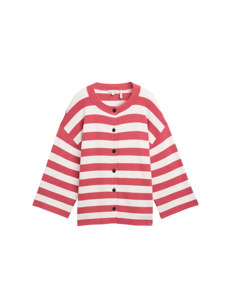 Tom Tailor - Cardigan mit Streifenmuster red offwhite block stripe - Gr. - L von Tom Tailor
