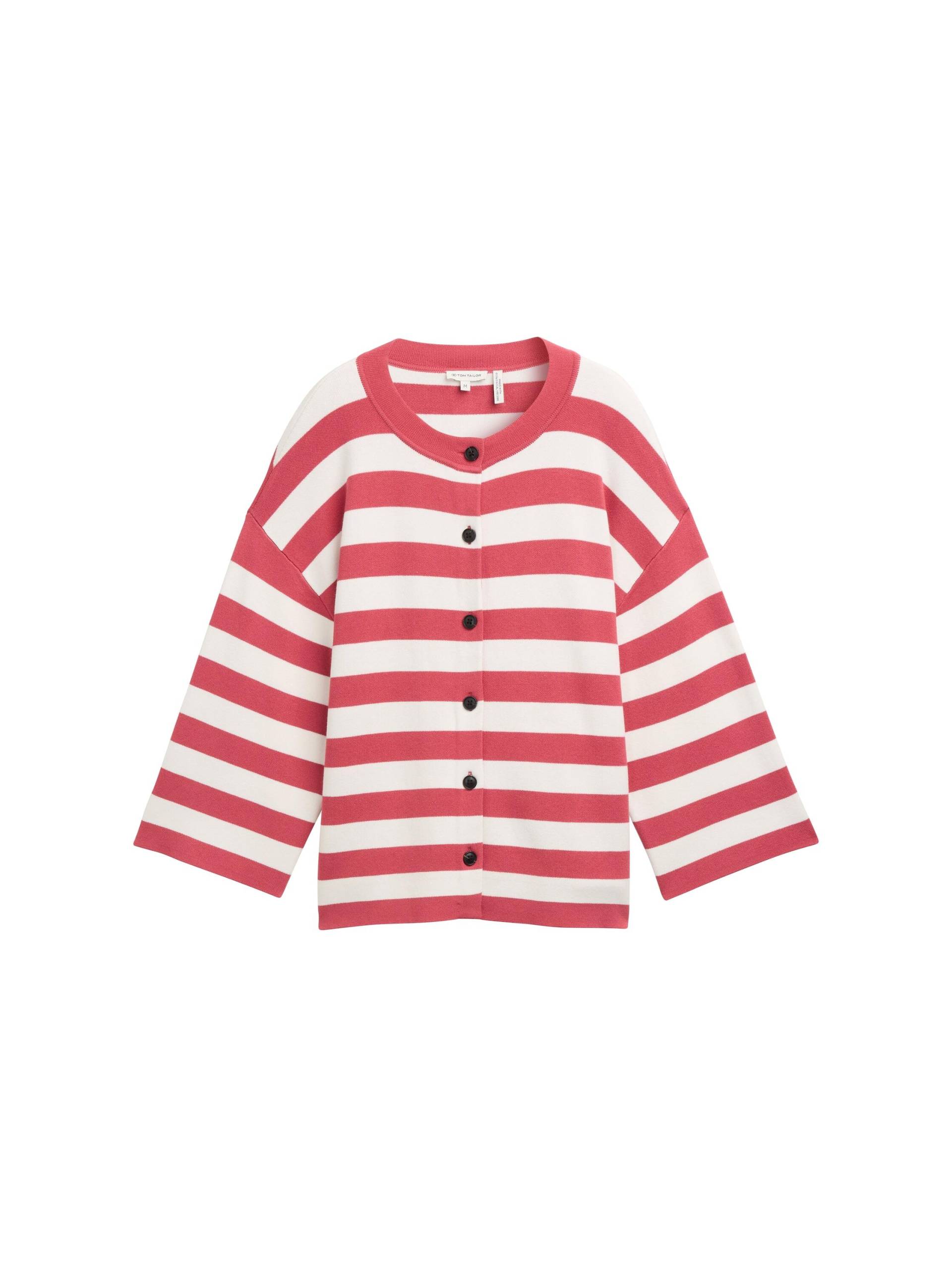 Tom Tailor - Cardigan mit Streifenmuster red offwhite block stripe - Gr. - XL von Tom Tailor
