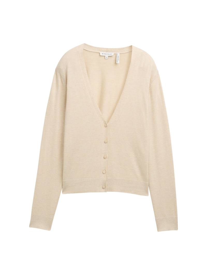 Tom Tailor - Cardigan mit V-Ausschnitt summer beige melange - Gr. - L von Tom Tailor