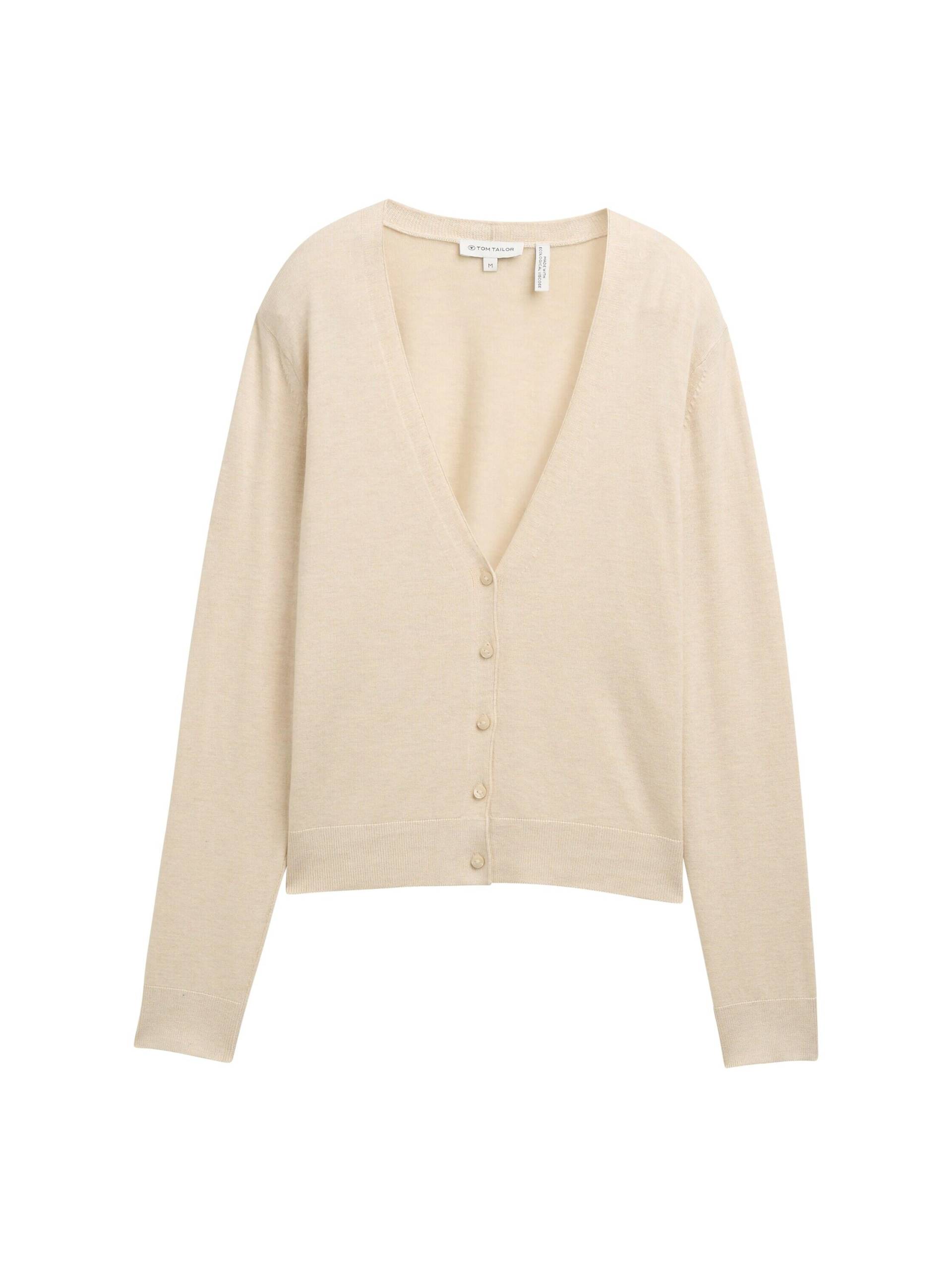 Tom Tailor - Cardigan mit V-Ausschnitt summer beige melange - Gr. - XL von Tom Tailor