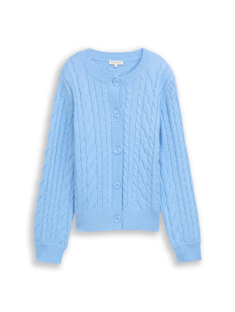Tom Tailor - Cardigan mit Zopfmuster light fjord blue - Gr. - XL von Tom Tailor
