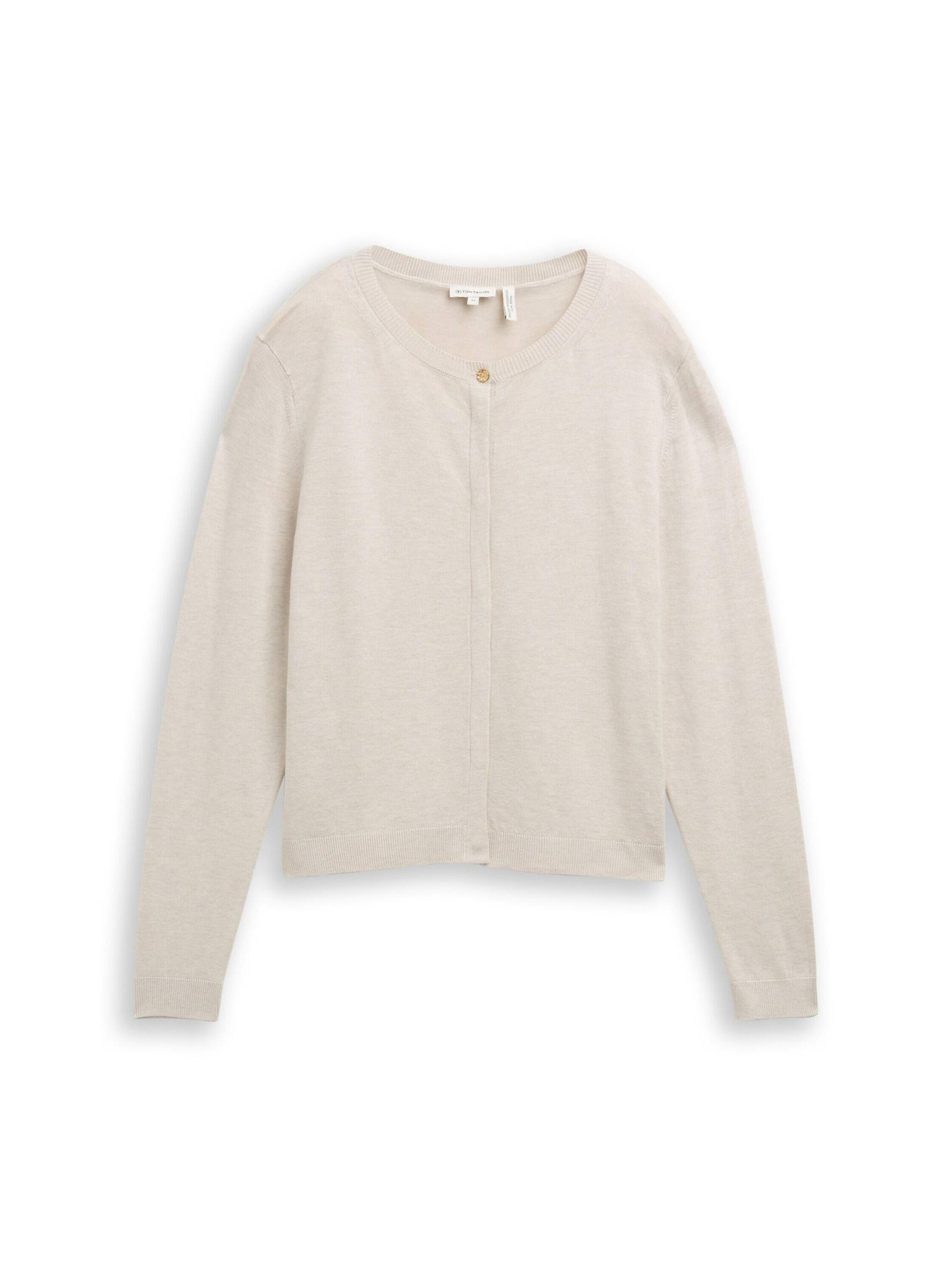 Tom Tailor - Cardigan mit verdeckter Knopfleiste sand stone beige melange - Gr. - XXXL von Tom Tailor