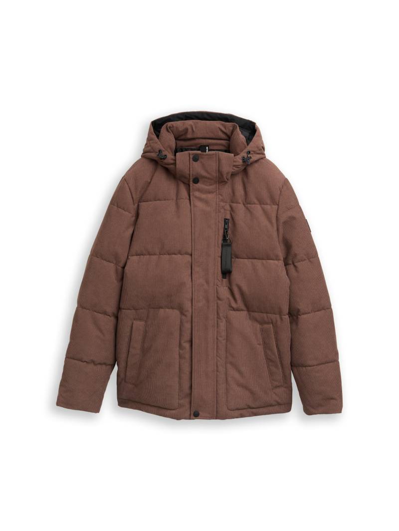 Tom Tailor - Cord Puffer-Jacke mit abnehmbarer Kapuze bag brown - Gr. - XXL von Tom Tailor