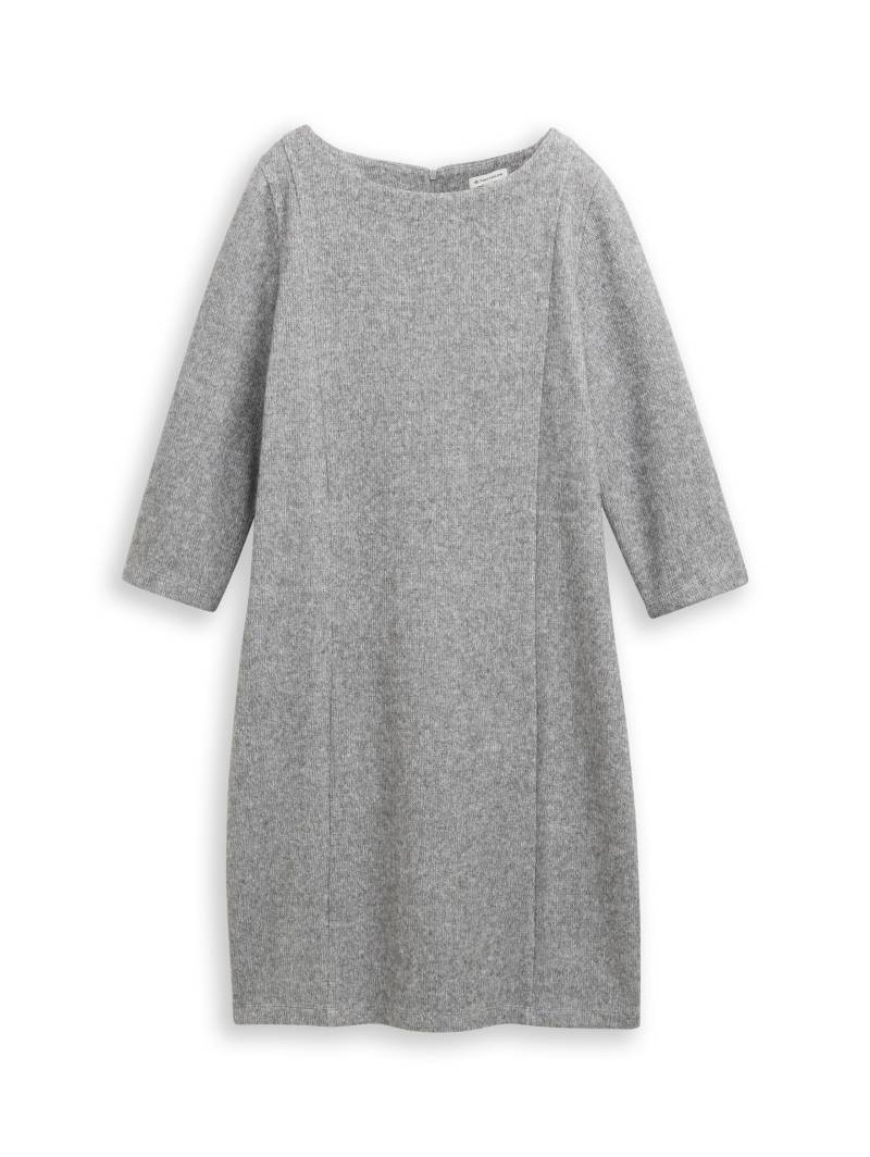 Tom Tailor - Cosy Kleid mit 3/4-Arm medium silver grey melange - Gr. - 40 von Tom Tailor