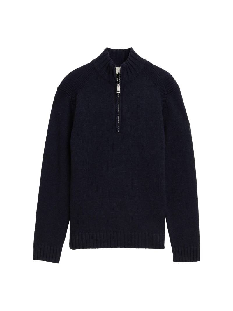 Tom Tailor - Cosy Troyer Strickpullover mit Reißverschluss knitted navy melange - Gr. - XXL von Tom Tailor