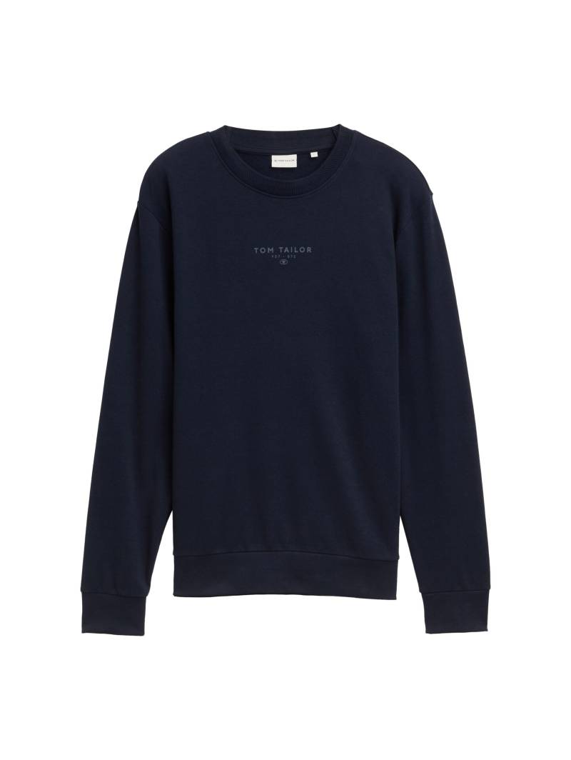 Tom Tailor - Crewneck Sweatshirt mit Logo-Print sky captain blue - Gr. - XL von Tom Tailor