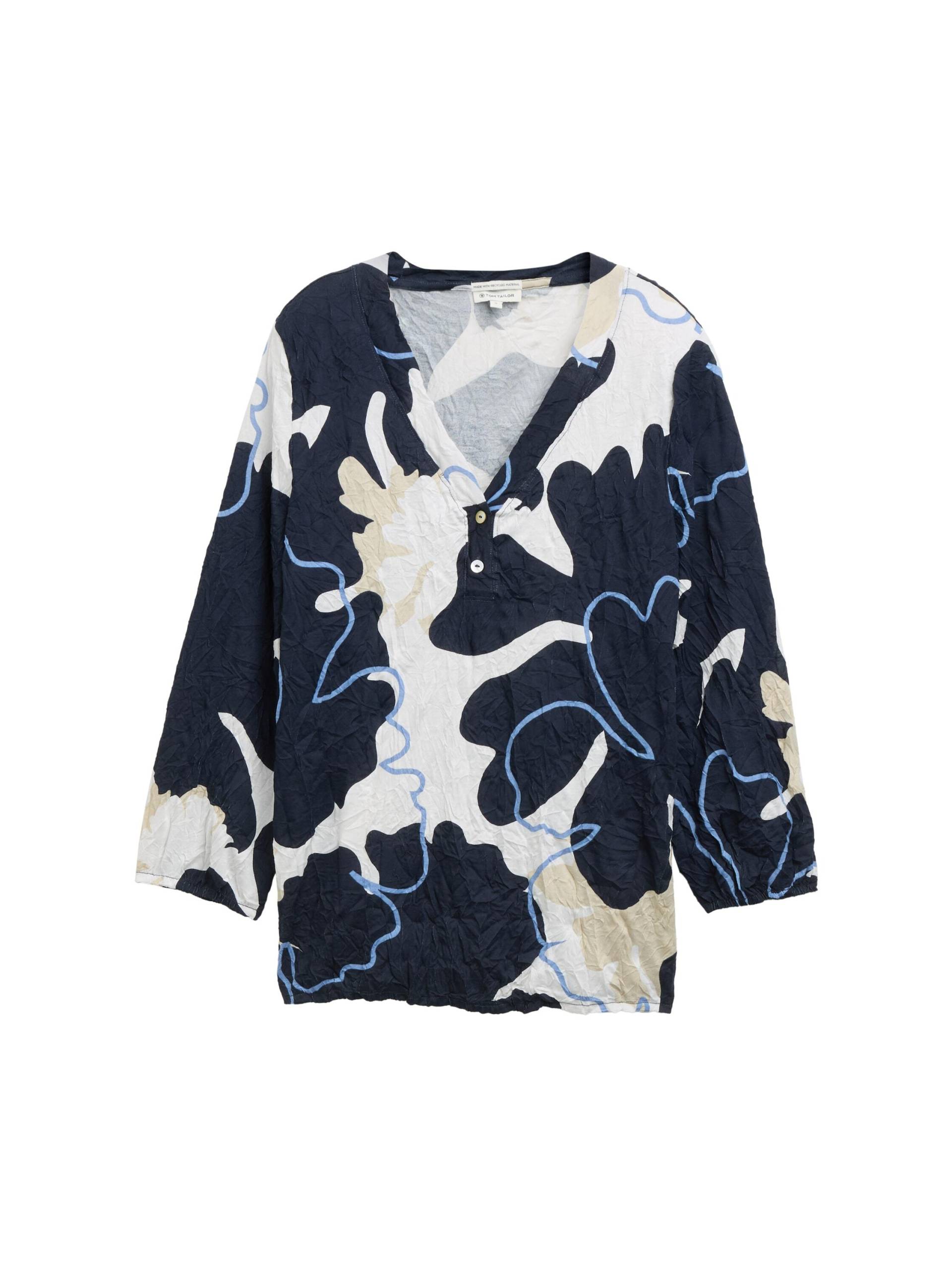 Tom Tailor - Crinkle Blusenshirt big floral shapes design - Gr. - L von Tom Tailor