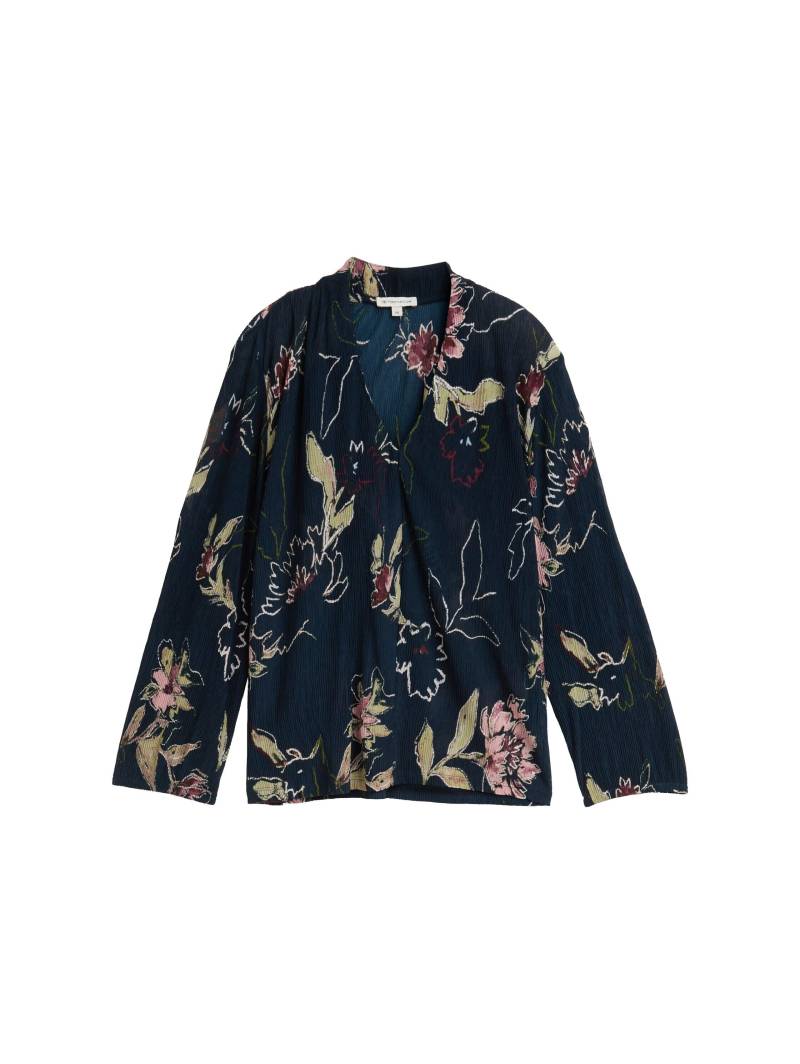 Tom Tailor - Crinkle Blusenshirt mit Blumenmuster big flower design - Gr. - S von Tom Tailor