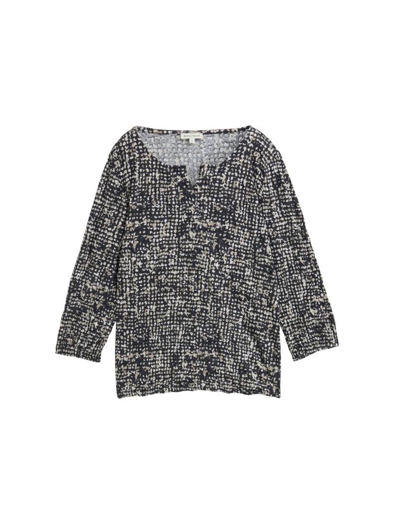 Tom Tailor - Crinkle Blusenshirt mit Muster navy abstract dot design - Gr. - XXL von Tom Tailor