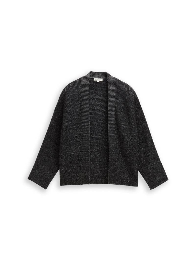 Tom Tailor - Cropped Cardigan mit Glitzer-Effekt schwarz - Gr. - XS von Tom Tailor