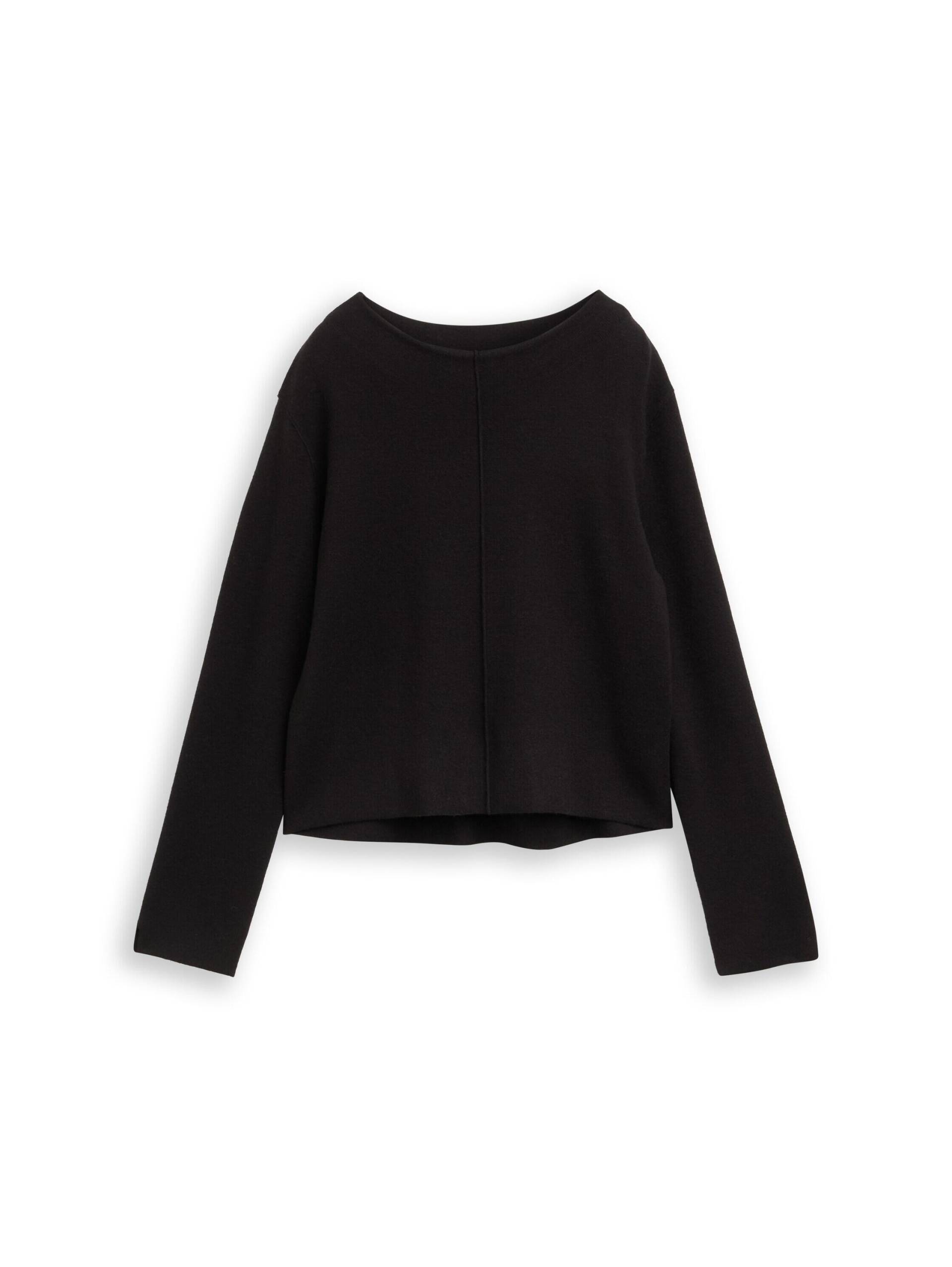Tom Tailor - Cropped Strickpullover mit Stehkragen deep black - Gr. - XXL von Tom Tailor