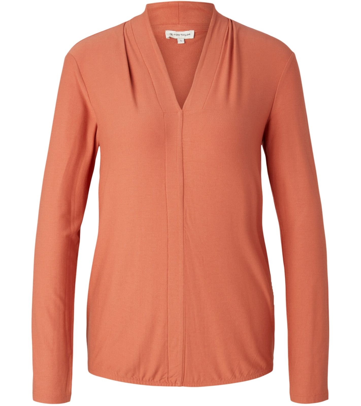 Tom Tailor Damen Langarm-Bluse schlichtes Langarm-Shirt 81917827 Orange von Tom Tailor