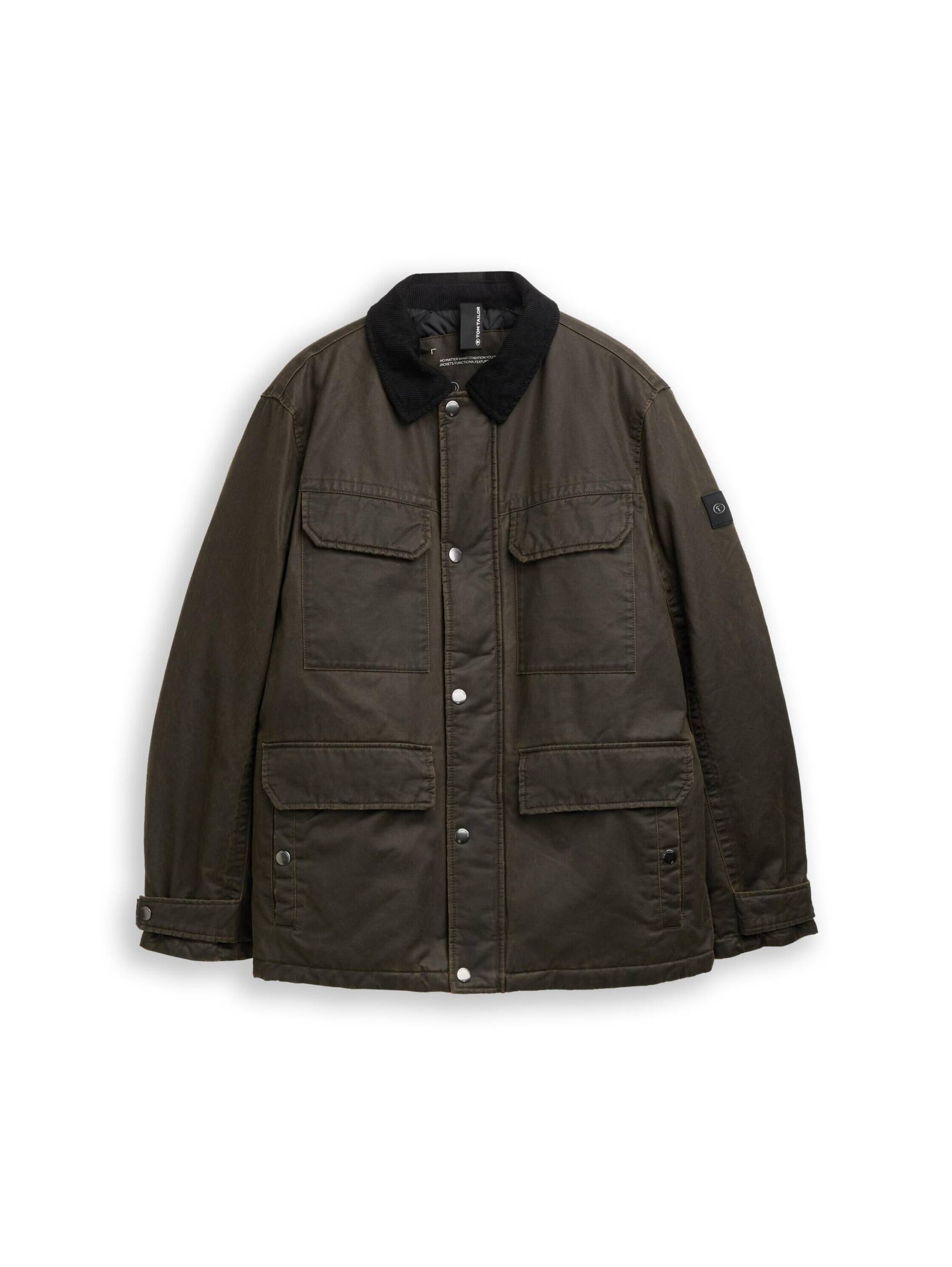 Tom Tailor - Feldjacke mit aufgesetzten Taschen dark brown melange - Gr. - L von Tom Tailor