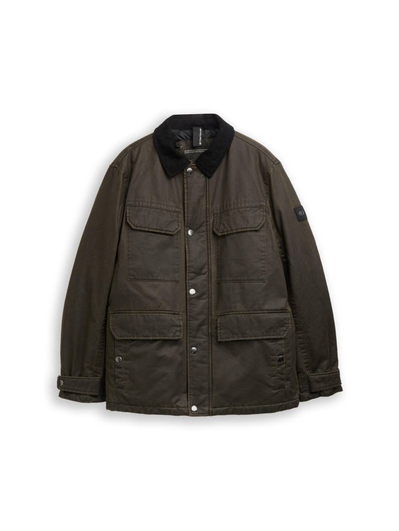 Tom Tailor - Feldjacke mit aufgesetzten Taschen dark brown melange - Gr. - XXL von Tom Tailor
