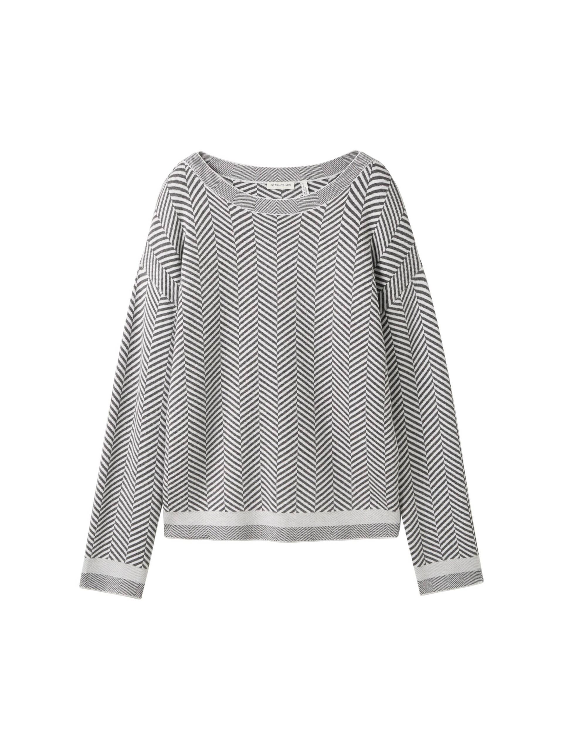 Tom Tailor - Fischgrät Pullover mit LENZING™ ECOVERO™ anthrazit knit heringbone - Gr. - XXXL von Tom Tailor