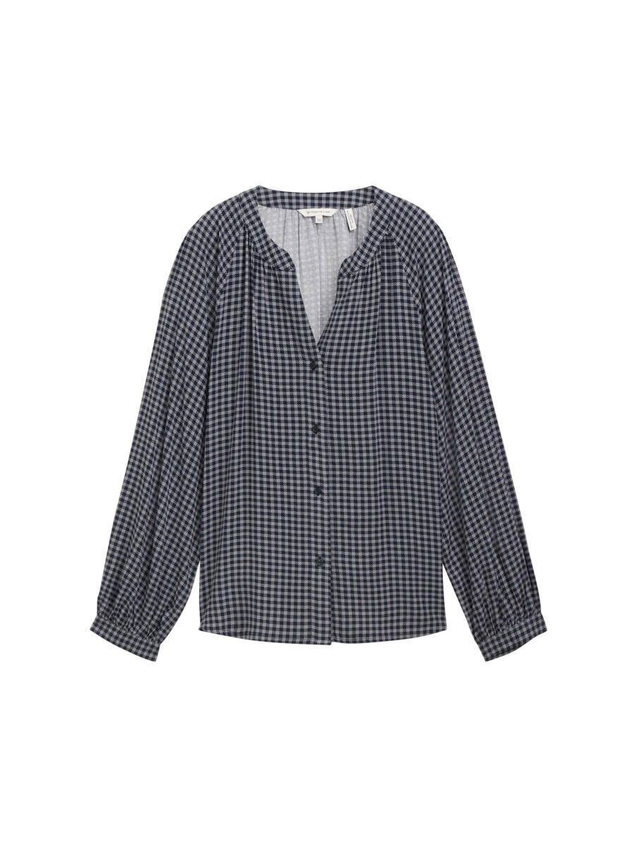 Tom Tailor - Gemusterte Bluse blau - Gr. - 40 von Tom Tailor