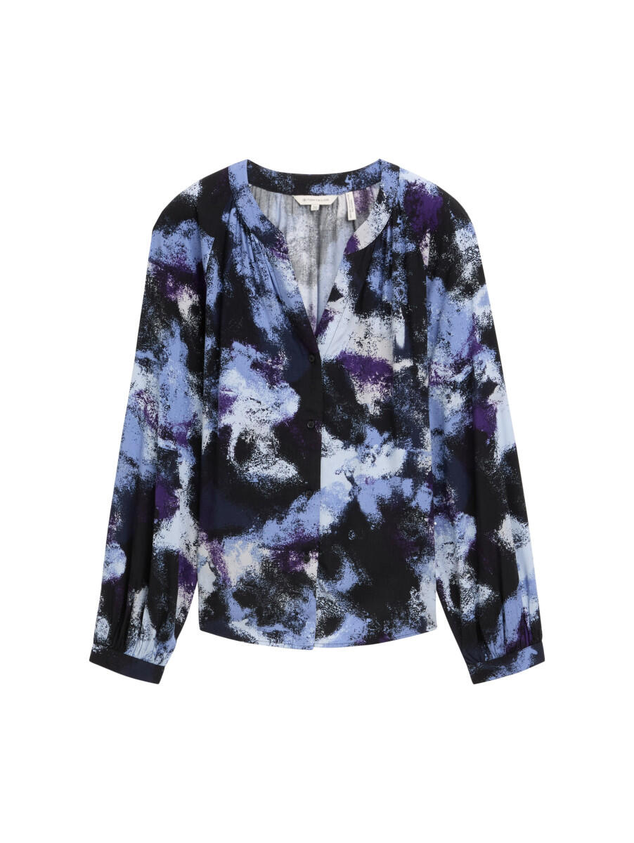 Tom Tailor - Gemusterte Bluse blau - Gr. - 40 von Tom Tailor