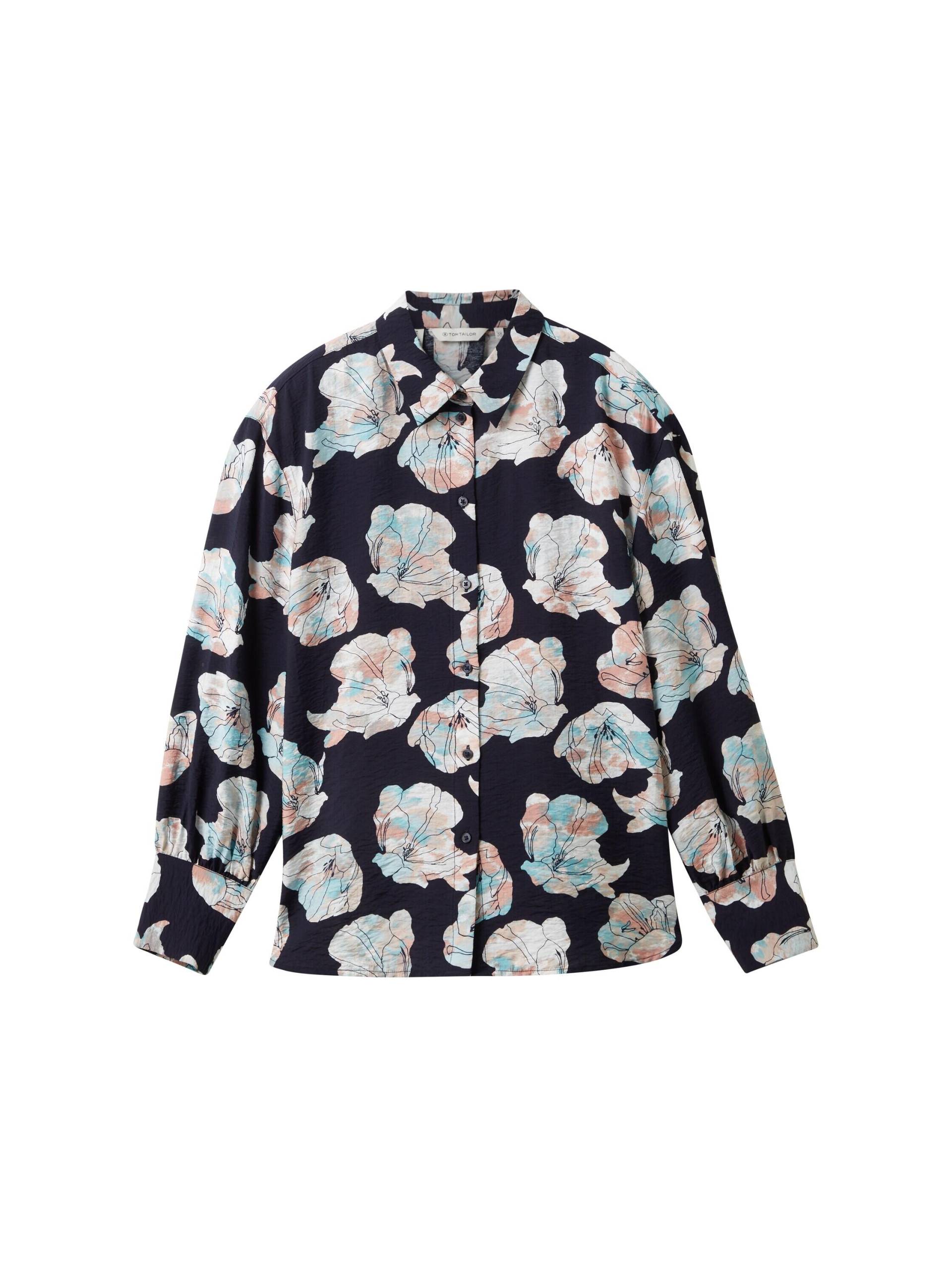 Tom Tailor - Gemusterte Bluse tie dye flower design - Gr. - 38 von Tom Tailor