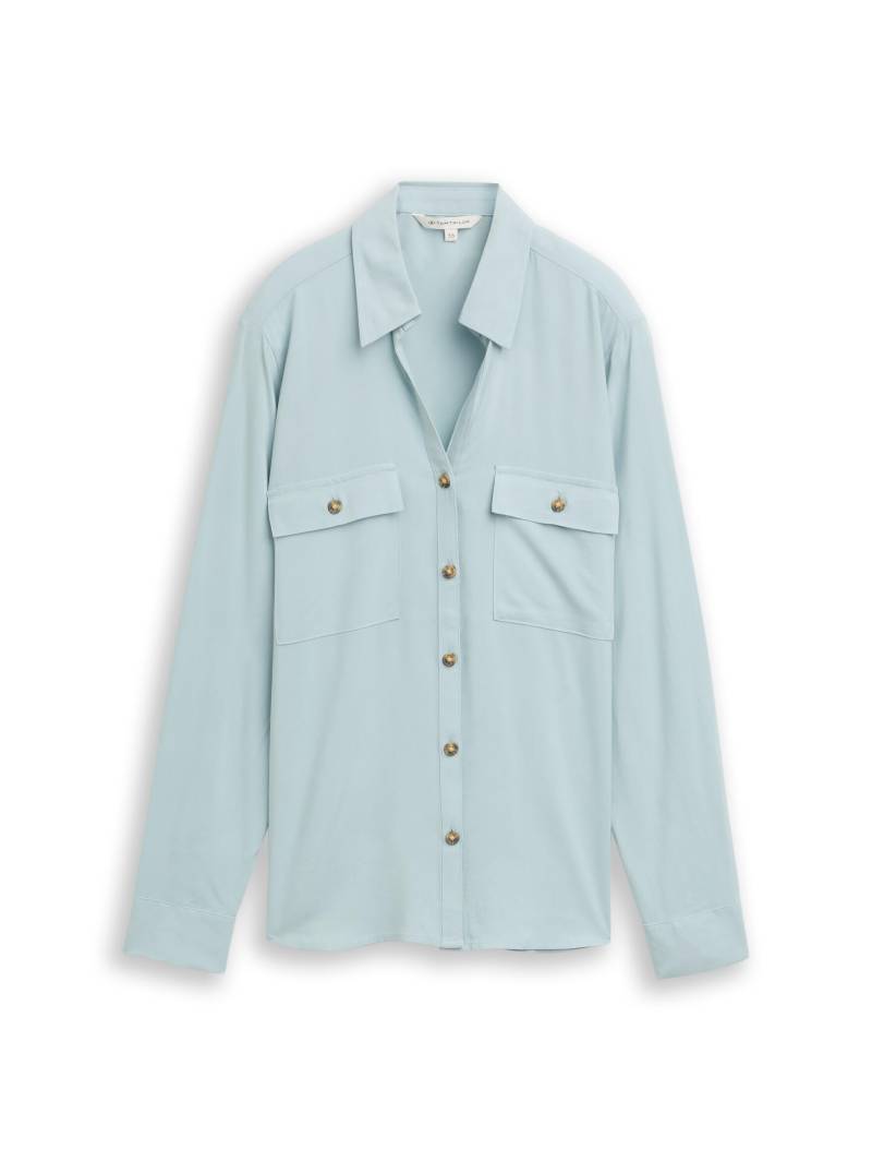 Tom Tailor - Hemdbluse mit Brusttaschen white moss - Gr. - 38 von Tom Tailor