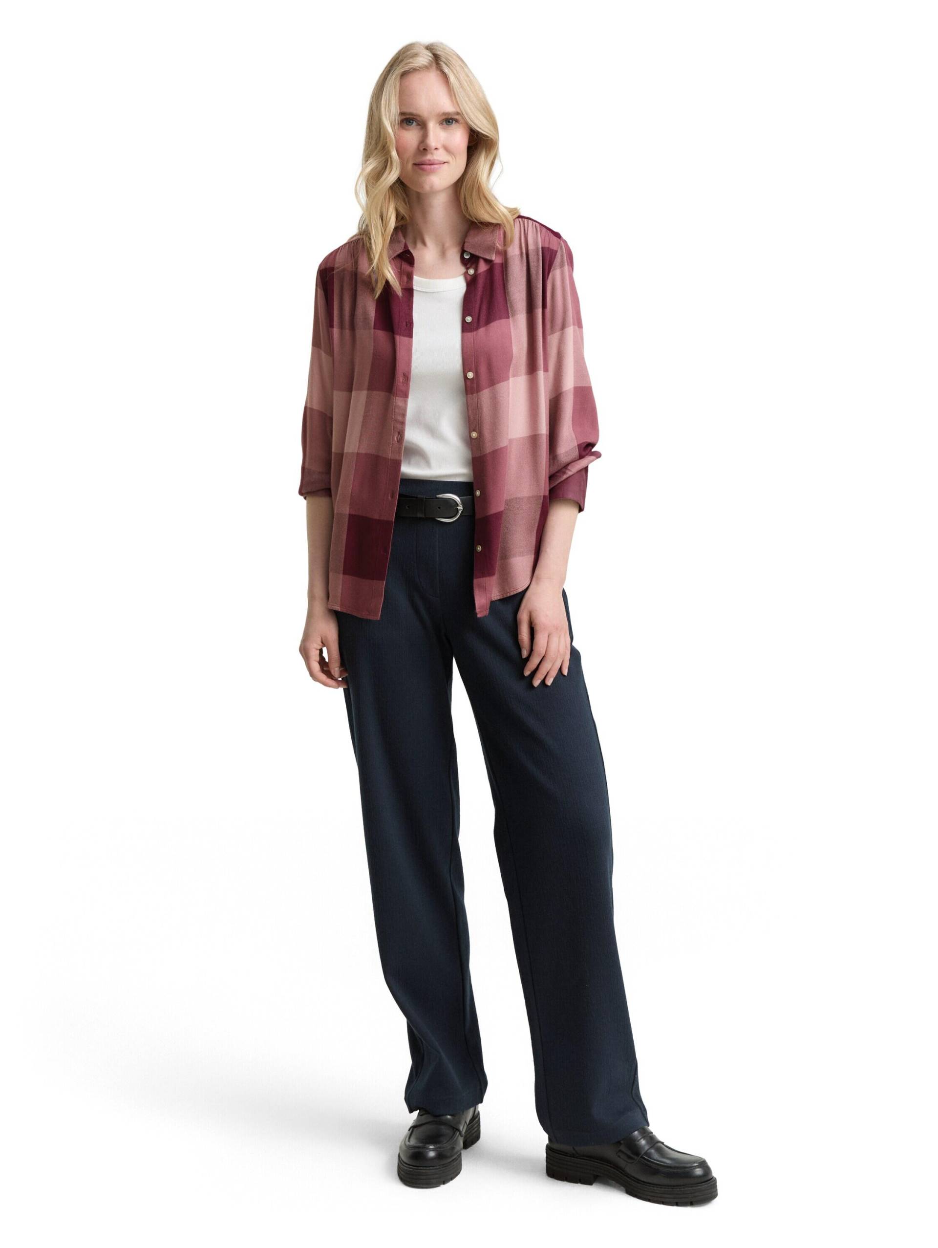 Tom Tailor - Hemdbluse mit Karomuster berry rose check - Gr. - 38 von Tom Tailor