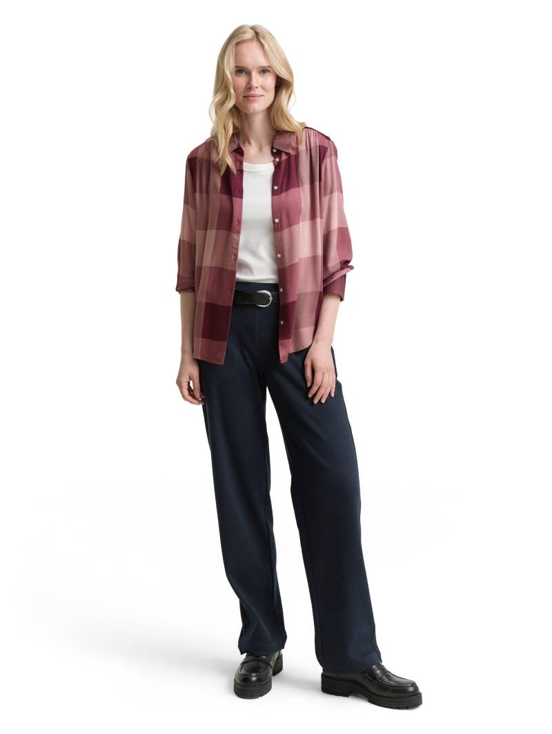 Tom Tailor - Hemdbluse mit Karomuster berry rose check - Gr. - 46 von Tom Tailor