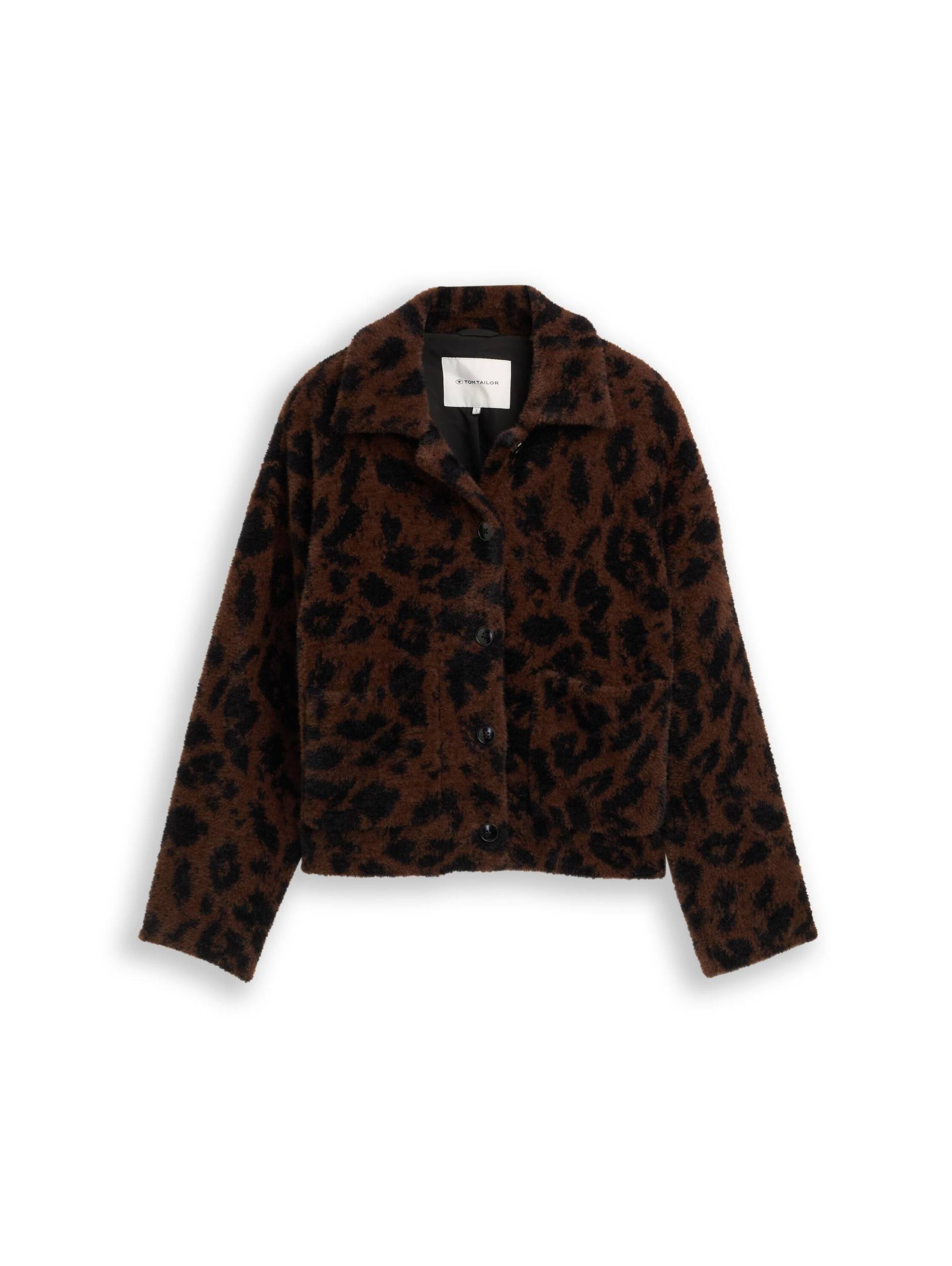 Tom Tailor - Hemdjacke mit Leo-Muster brown leo jacquard - Gr. - M von Tom Tailor